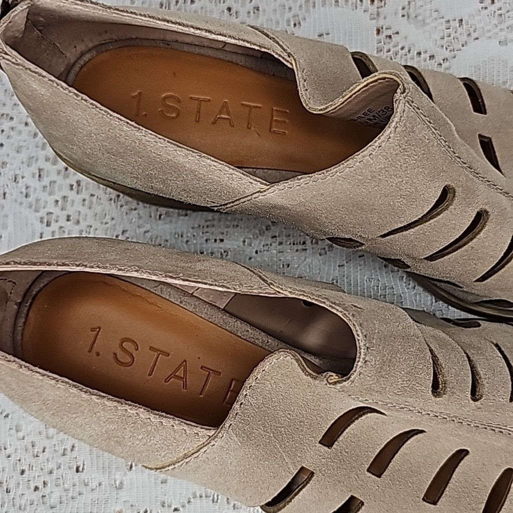 The Unbranded Brand 1. STATE ILEE leather cut out heeled ankle bootie heels 7.5 Size US 7.5 / IT 37.5 - 3 Thumbnail