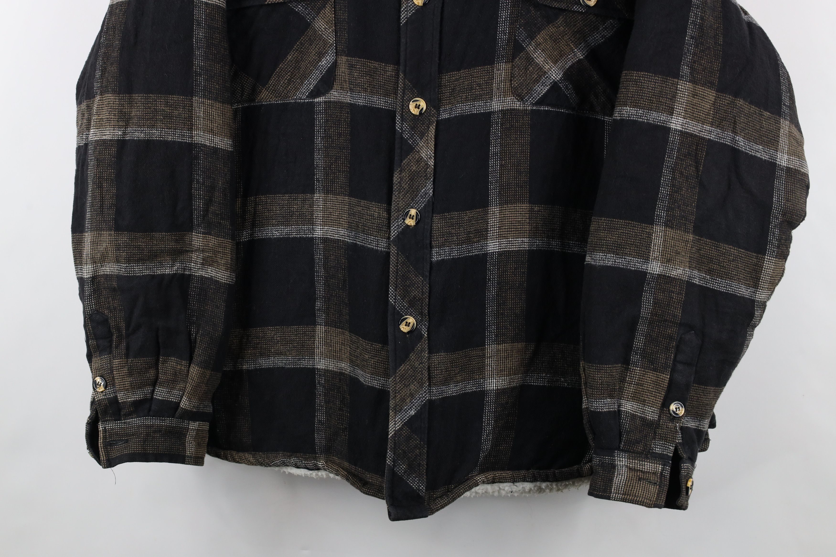 Vintage Vintage 90s Streetwear Fleece Lined Flannel Shirt Jacket Size US XL / EU 56 / 4 - 3 Thumbnail