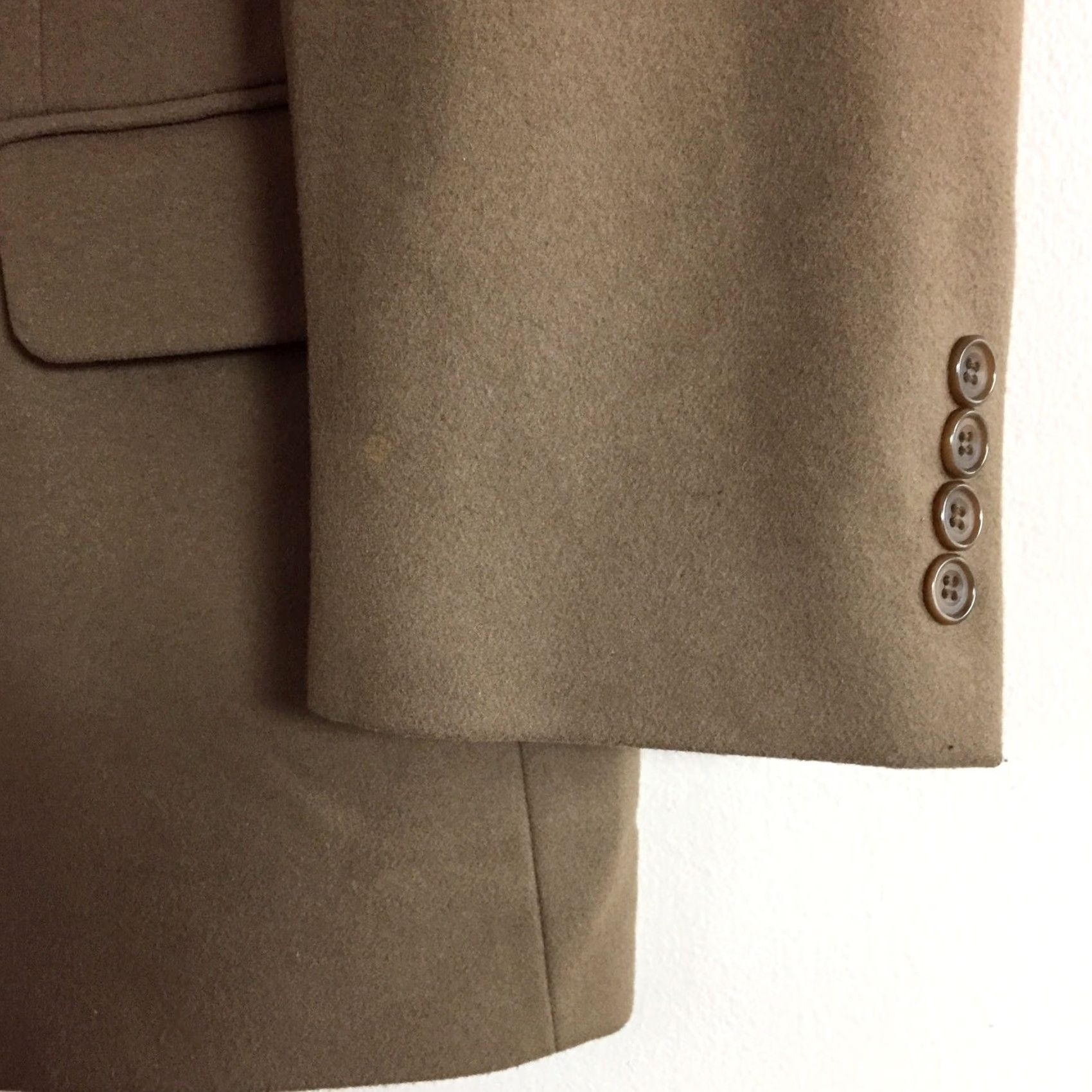Vintage Chereskin Blazer Mens 42R Brown Three-Button Cashmere Blend Jacket/Coat Single-Breasted Notch Lapel Solid Regular Length Mens Size 42R - 3 Thumbnail