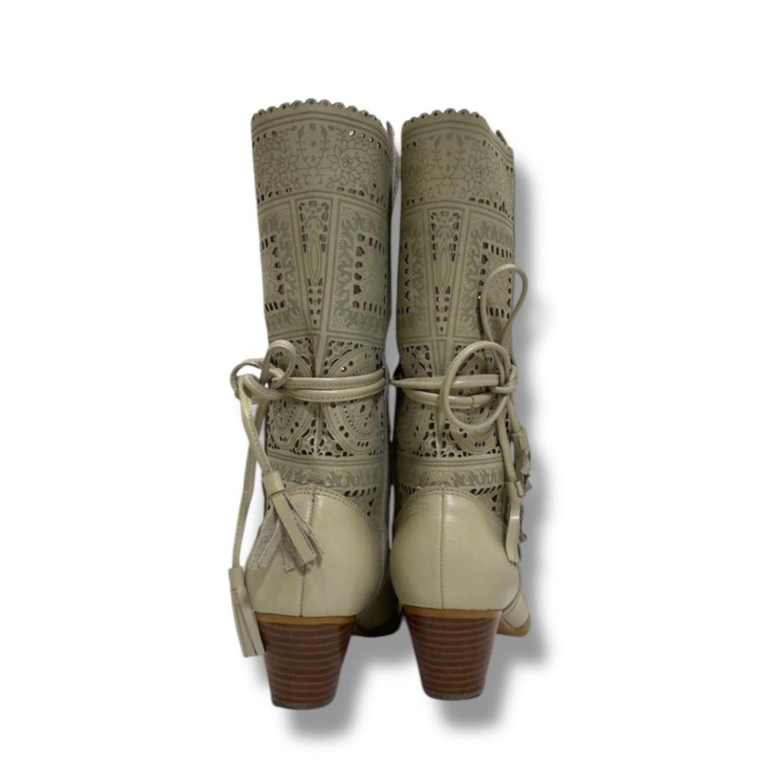 Other Western style fairy grunge mid length biker boots Size US 6.5 / IT 36.5 - 3 Thumbnail