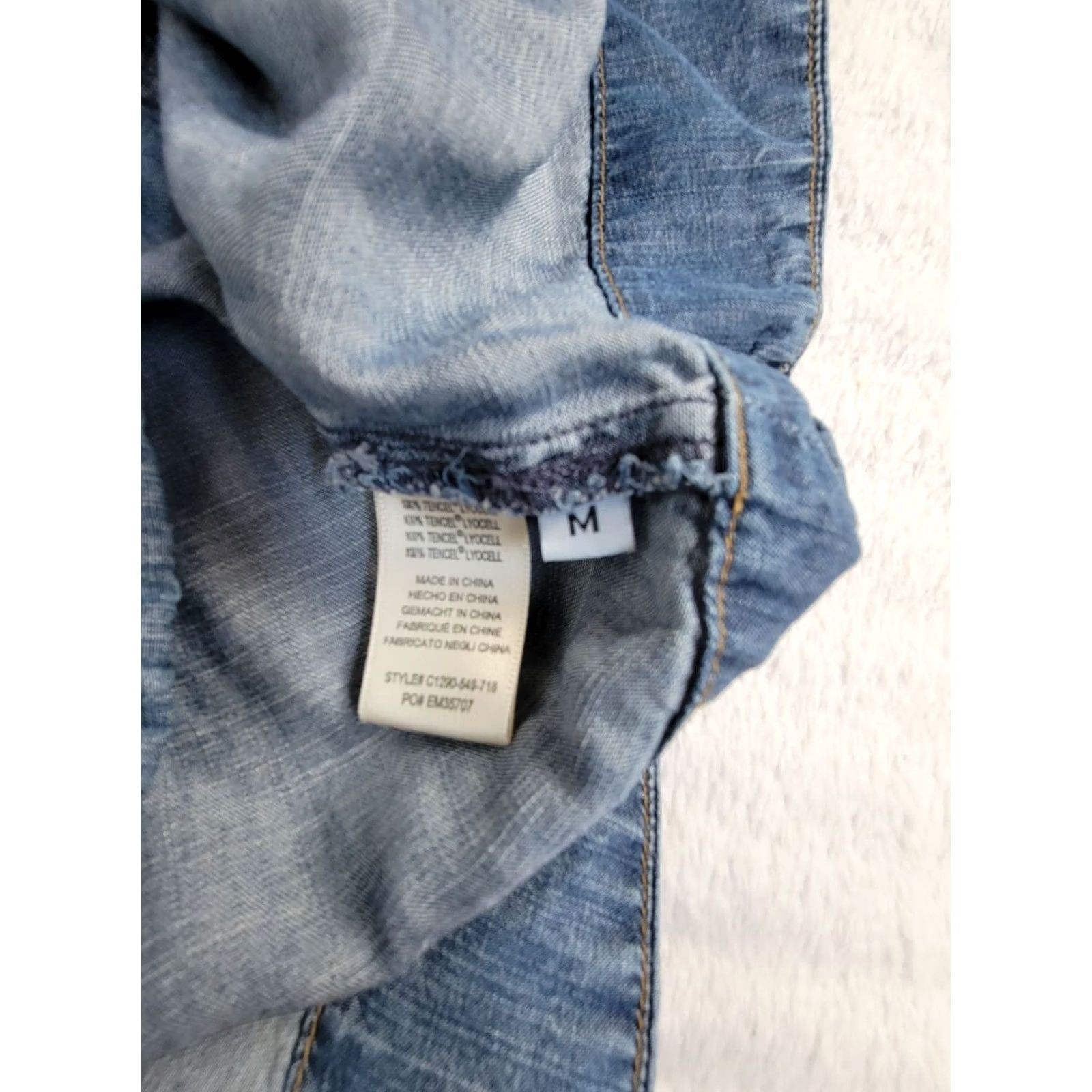 Denime Cloth & Stone Denim Button-Down Long Sleeve Shirt Medium Women Blue Pullover Shirt Size M / US 6-8 / IT 42-44 - 4 Thumbnail