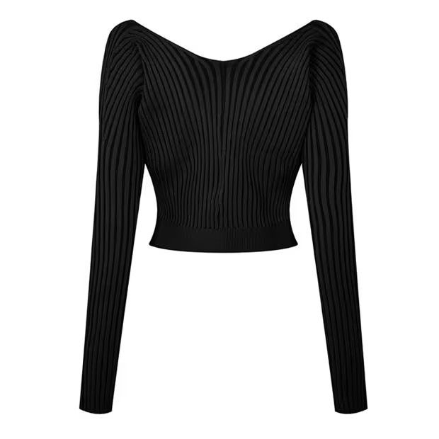 Jacquemus o1g2r1mq1024 Cardigan Top in Black Size M / US 6-8 / IT 42-44 - 2 Thumbnail