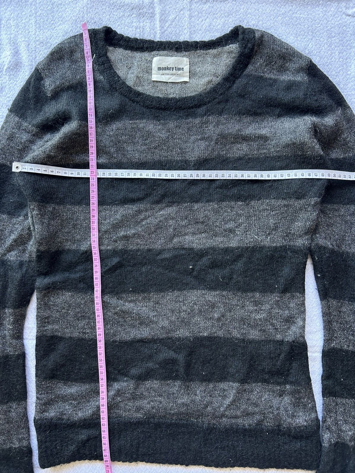 United Arrows × monkey time Monkey Time United Arrows Knitted Stripe Long Sleeve Size US L / EU 52-54 / 3 - 7 Thumbnail