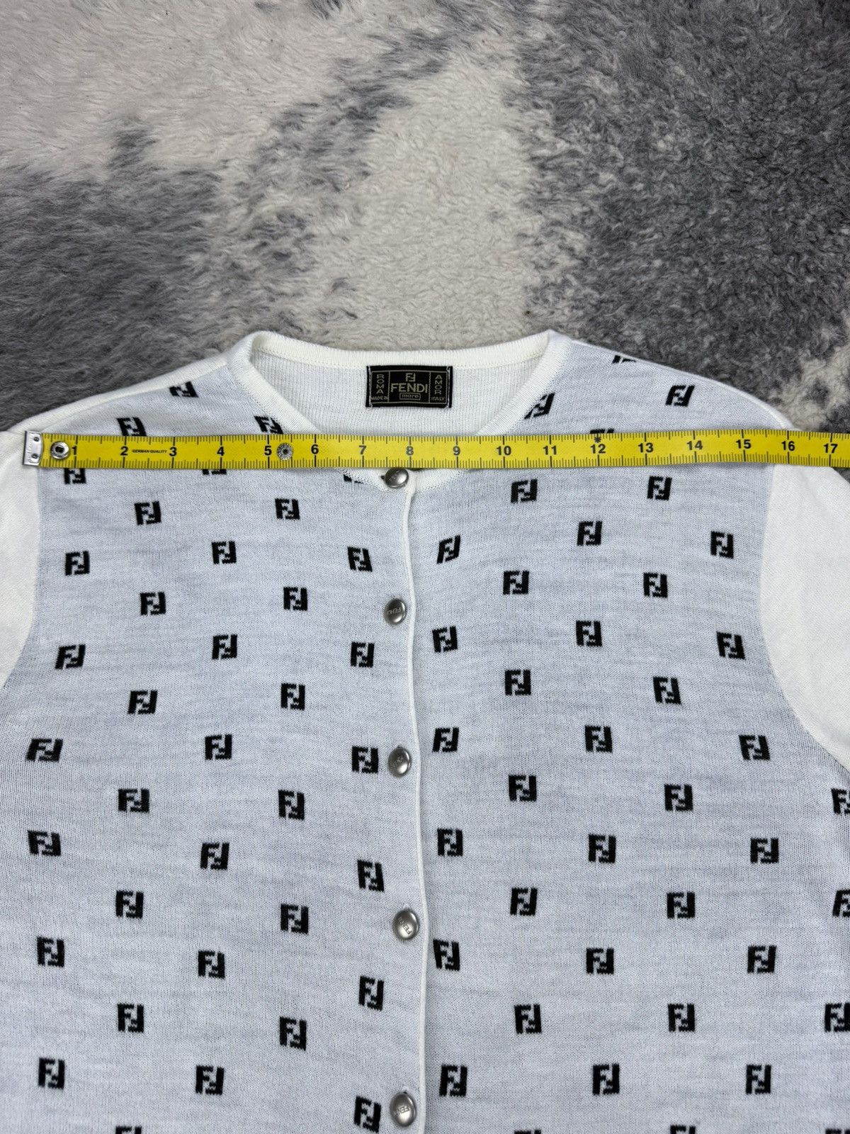 Fendi Vintage FENDI "mare" Monogram Zucca FF Women Cardigan Size M / US 6-8 / IT 42-44 - 13 Thumbnail