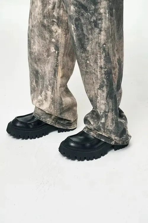 Japanese Brand Minako x Anzai Dirty Distressed Camo Design Jeans Denim y2k Size US 29 - 6 Thumbnail