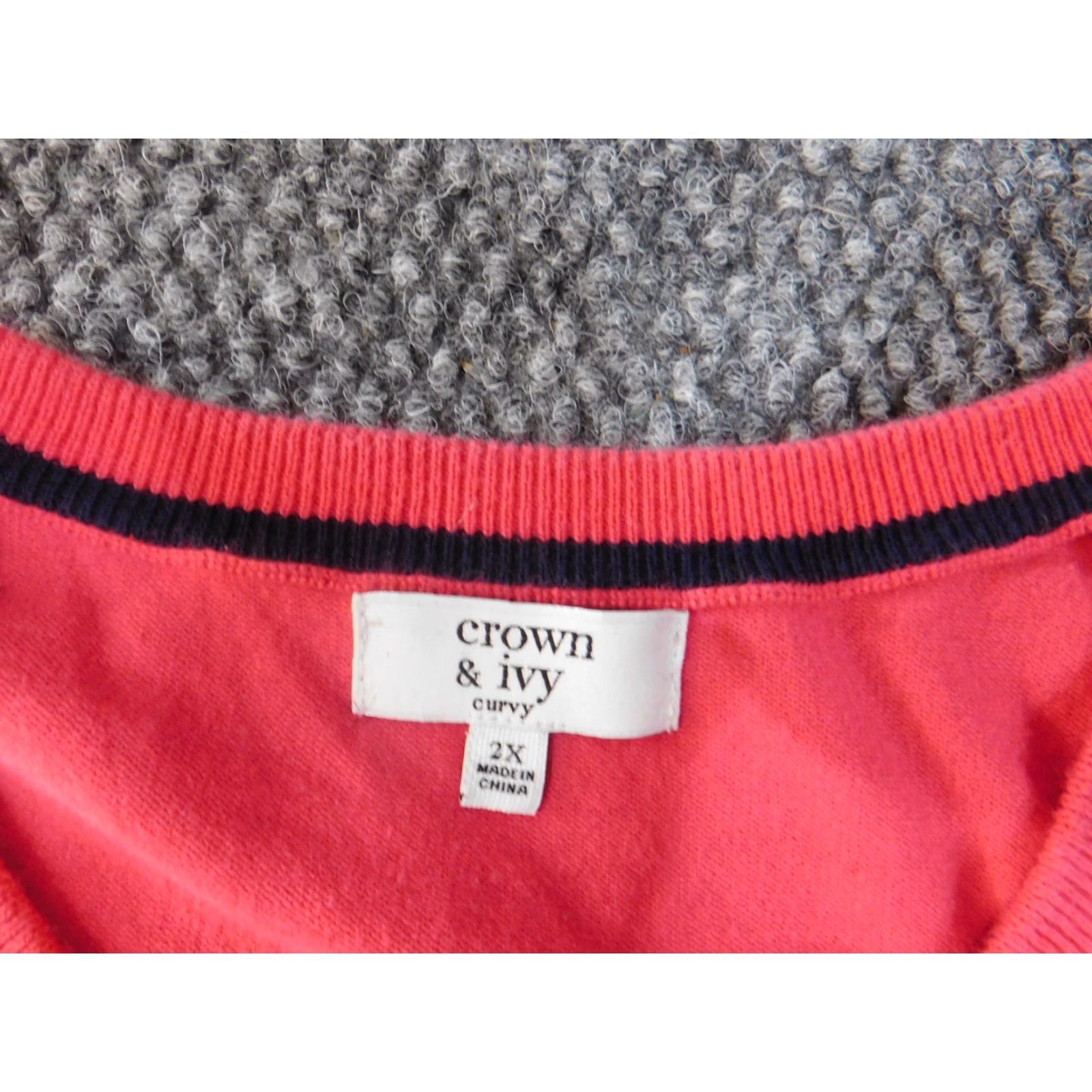 Vintage Crown & Ivy Sweater Cardigan Womens 2X Pink Cable-Knit Stretch Cotton Nylon Button Up Raglan Long Sleeve Plus Size Regular 2X Women Size XXL / US 16-18 / IT 52-54 - 6 Thumbnail