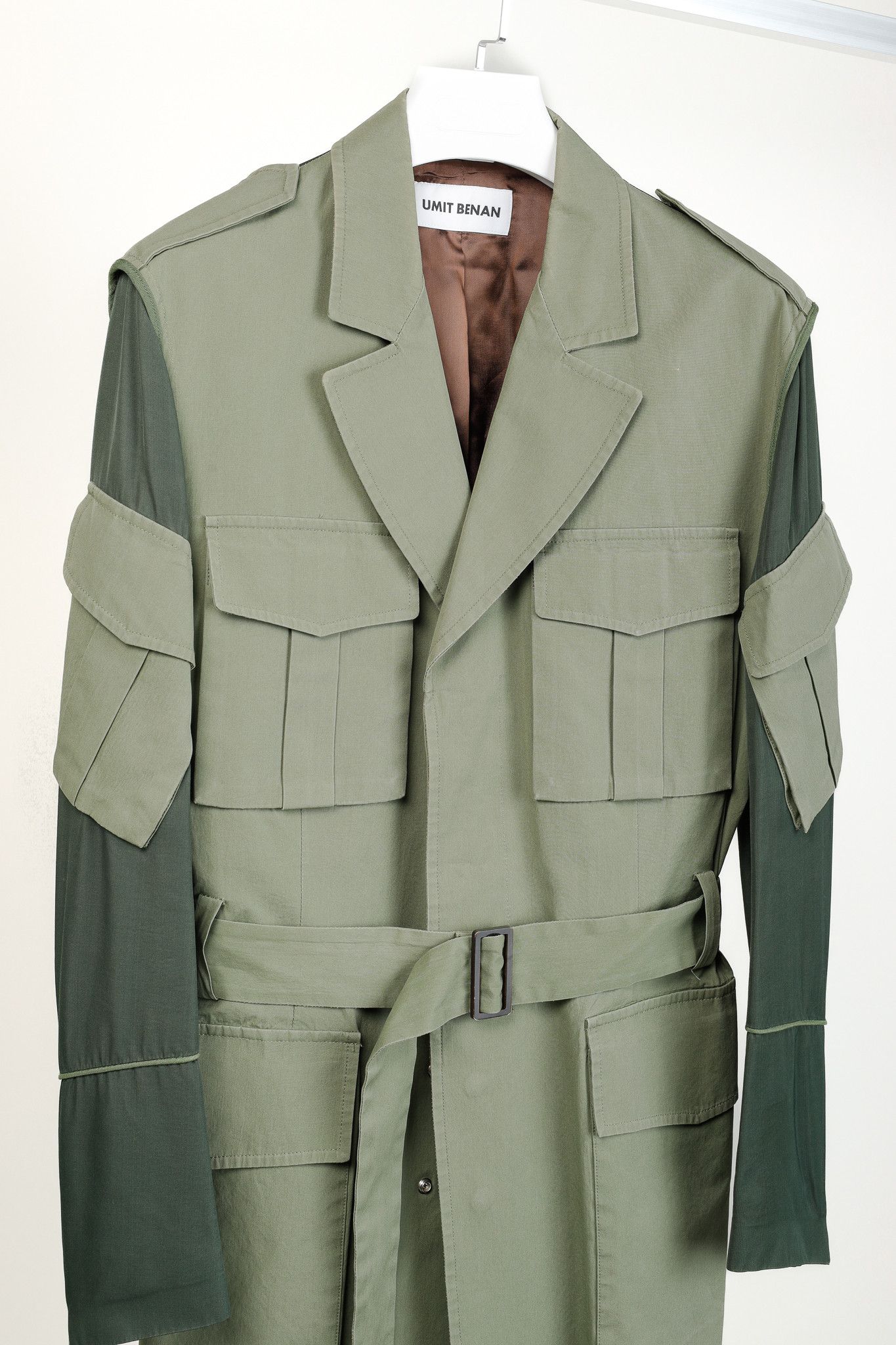 Umit Benan Umit Benan SS/16 Runway Green Belted Cargo Trench Coat Size US L / EU 52-54 / 3 - 3 Thumbnail