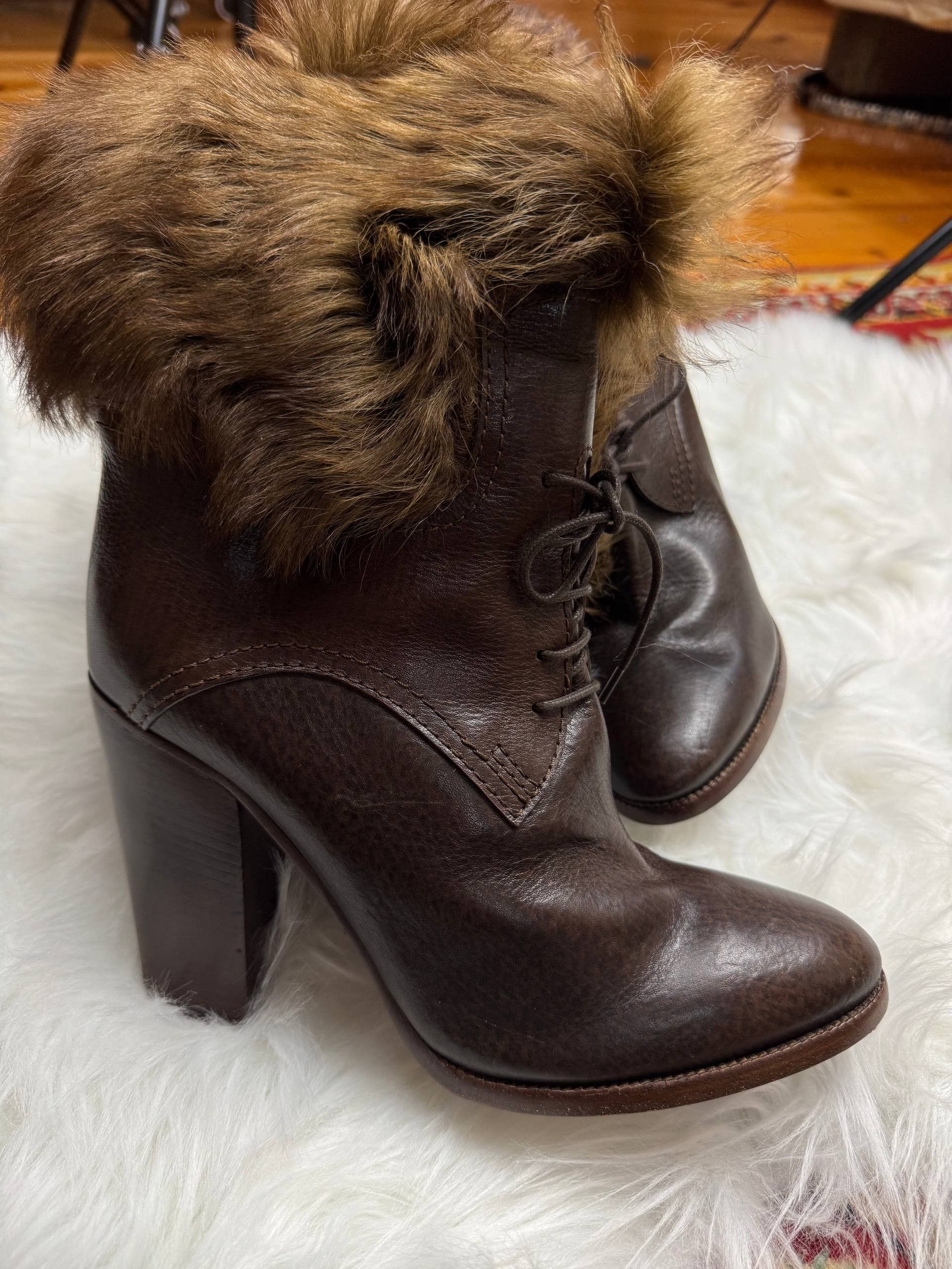 Ralph Lauren Purple Label Ralph Lauren Purple Label Leather Fur Boots Heels Italy 10B Size US 10 / IT 40 - 8 Thumbnail