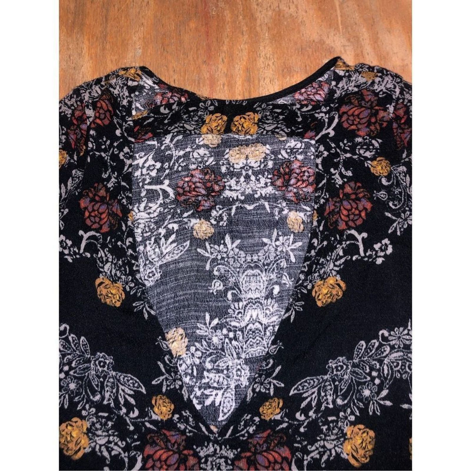 Free People Free People Smooth Talker Tunic Dress Black Floral, Small Size S / US 4 / IT 40 - 5 Thumbnail