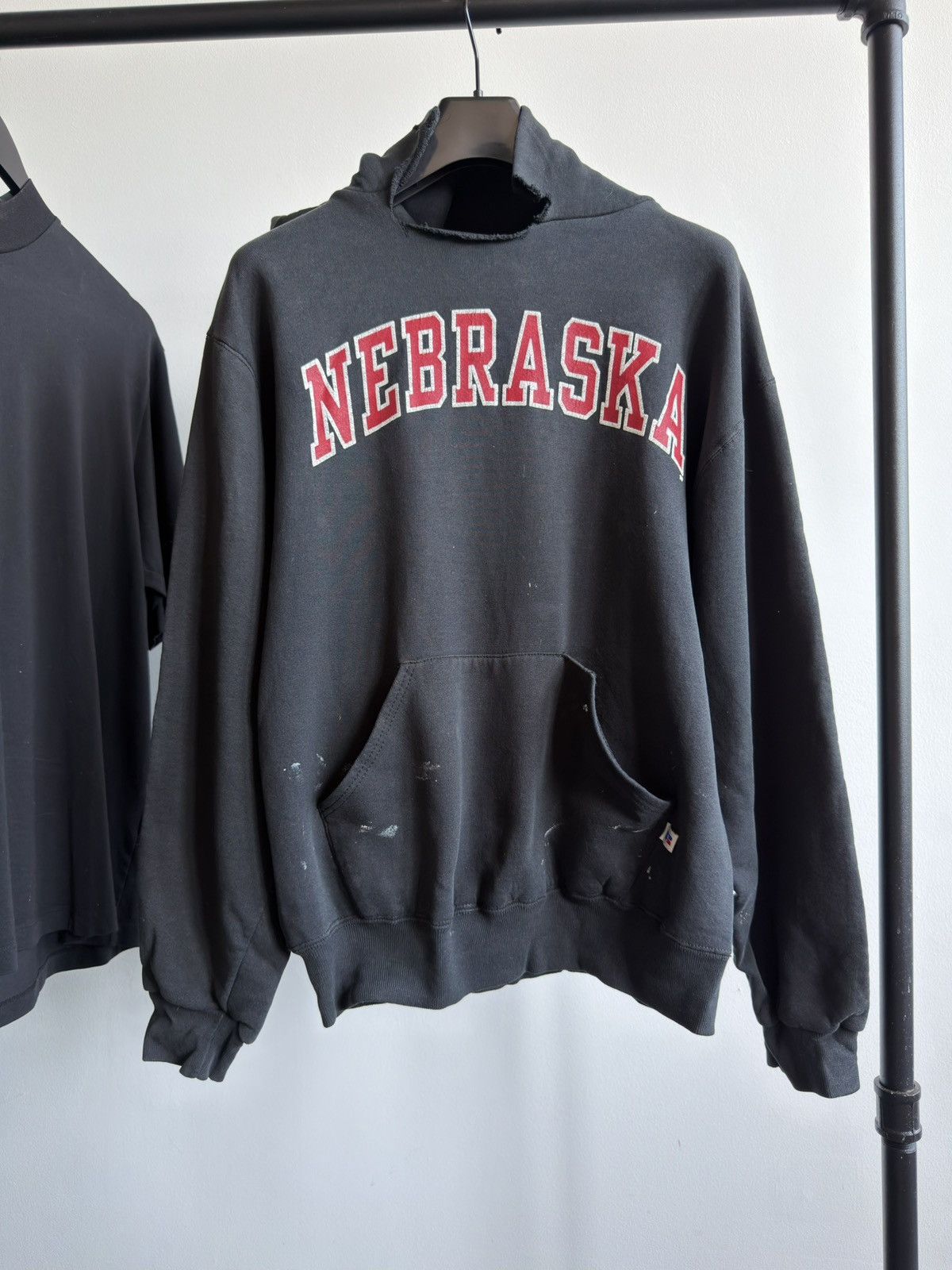 Vintage Vintage 90s Thrashed Faded Nebraska Erd Grunge Hoodie Size US M / EU 48-50 / 2 - 7 Thumbnail