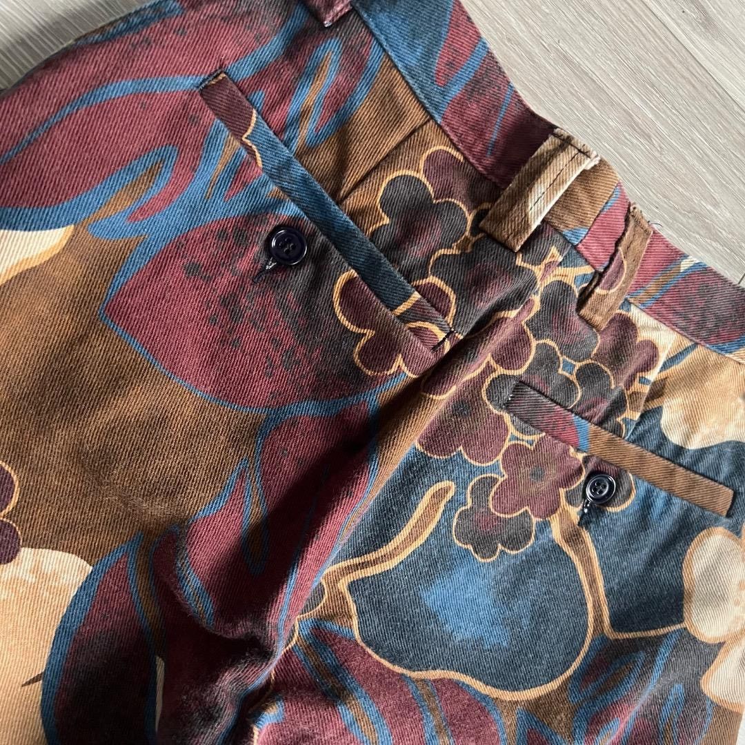 Dries Van Noten Dries Van Noten Floral Print Wide Leg Cotton Pants 22aw Size 23" - 9 Thumbnail
