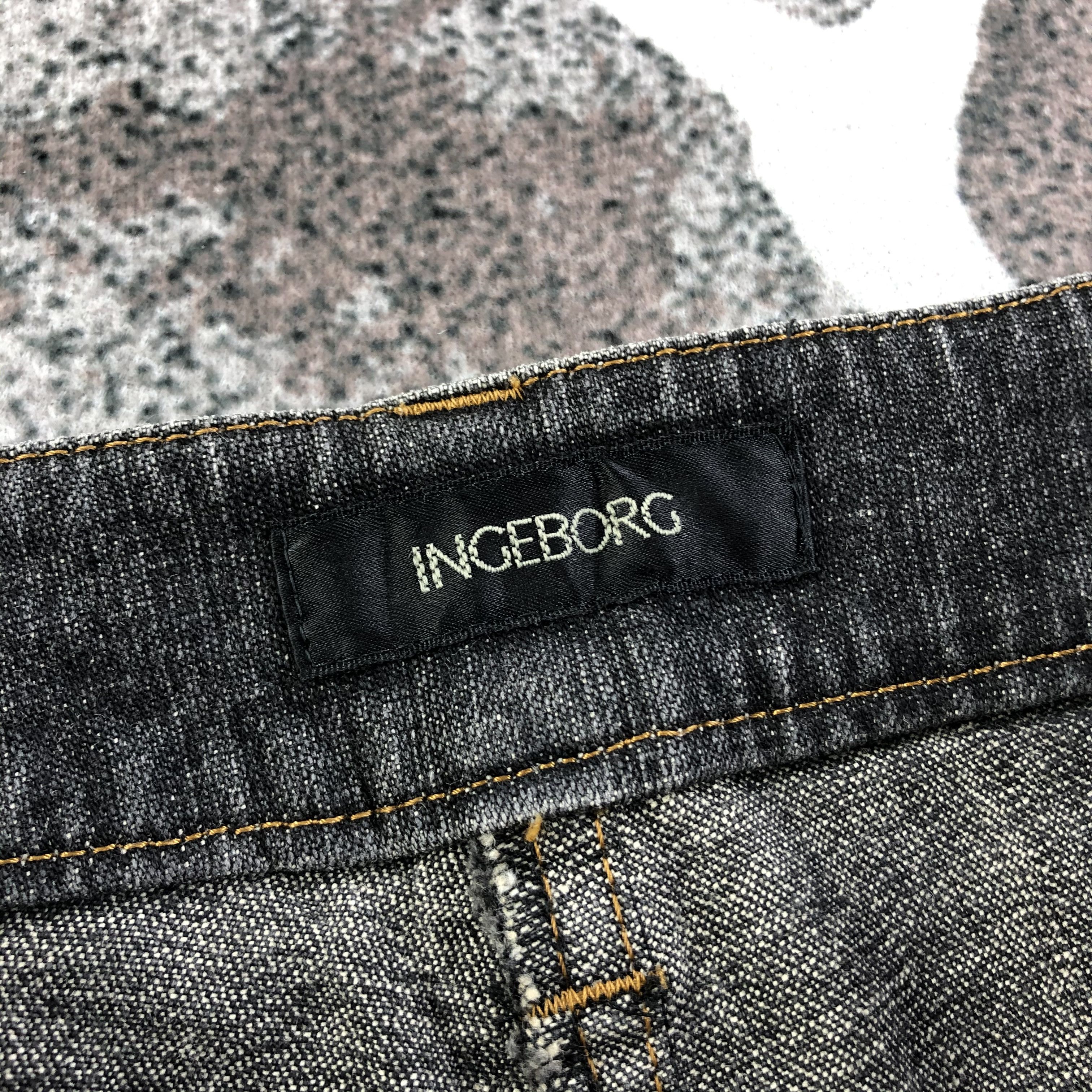 Japanese Brand Ingeborg Jeans Faded Black Flare Denim KJ1794 Size 32" / US 10 / IT 46 - 9 Thumbnail