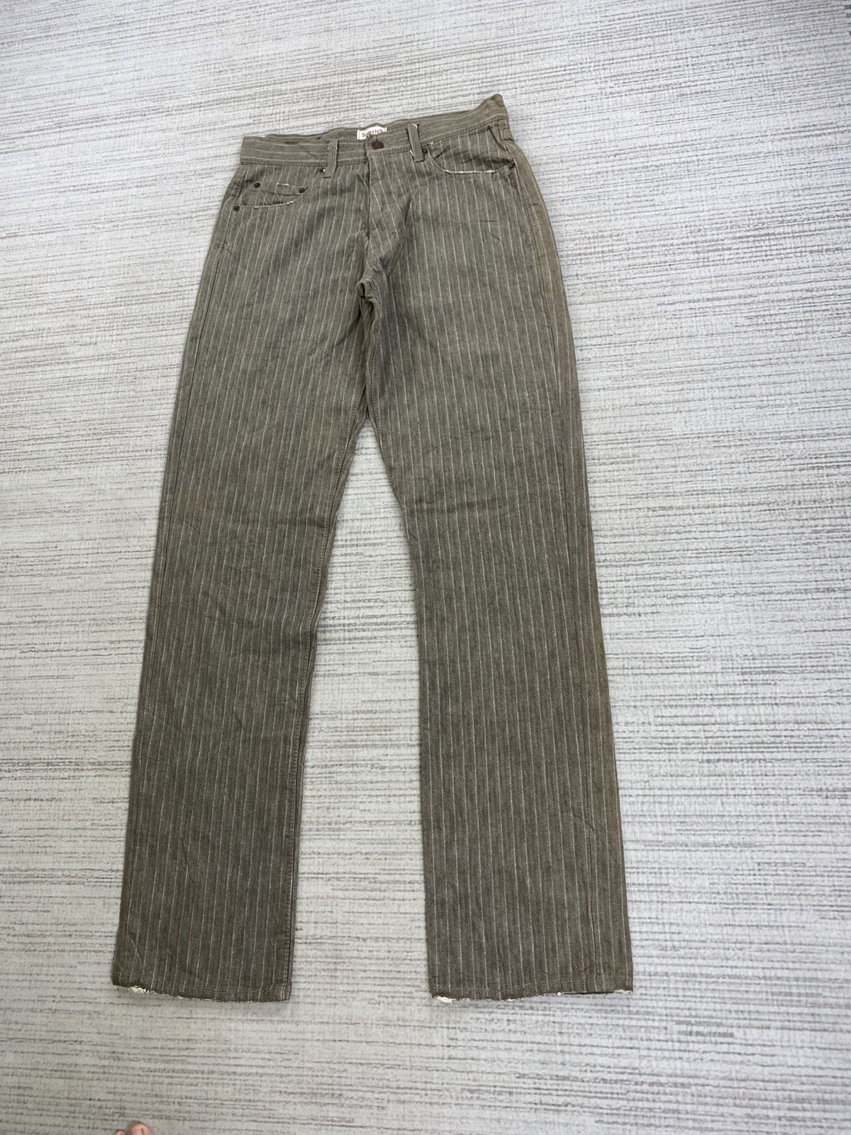 Le Grande Bleu (L.G.B.) × Smith's American × Vintage Vintage Smith American Union Made Striped Straight Cut Pants Size US 29 - 3 Thumbnail