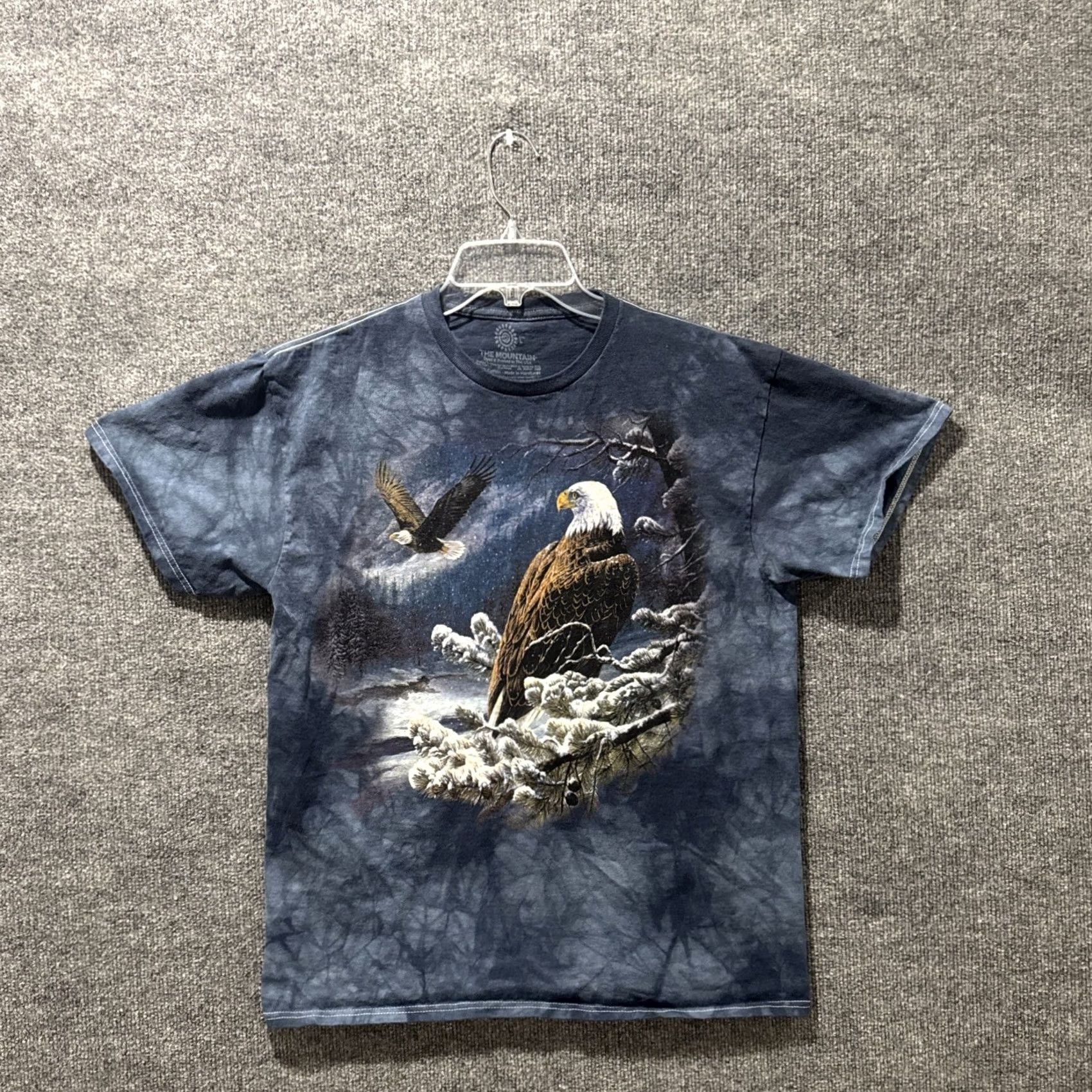 The Mountain Vintage Style The Mountain Eagle Nature AOP Short Sleeve Shirt Mens L Blue Pre-Owned Good Condition Size US L / EU 52-54 / 3 - 2 Thumbnail