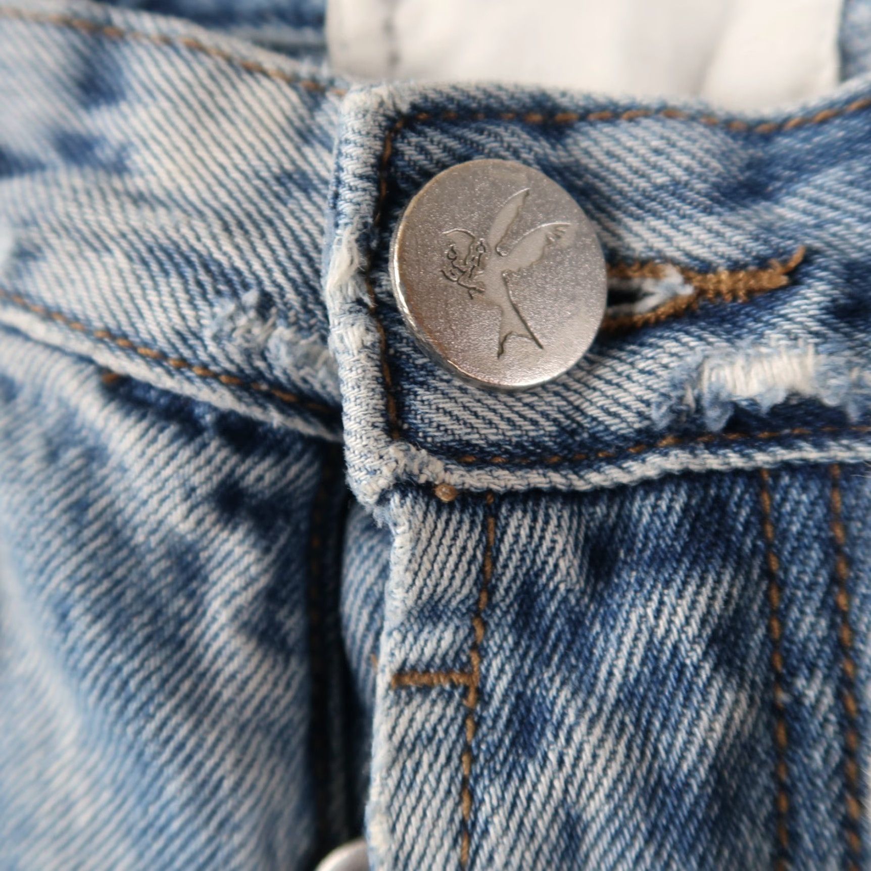 Vintage One Teaspoon Blue Workwear Boyfriend Jeans Size 29 Drawstring Womens Size 29" - 6 Thumbnail