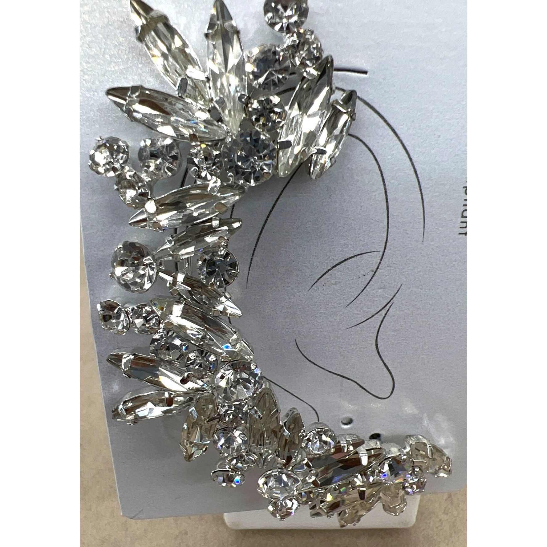 Other Crystal Avenue Silver Rhinestone Ear Cuff Jewelry Lead & Cad Size ONE SIZE - 1 Thumbnail