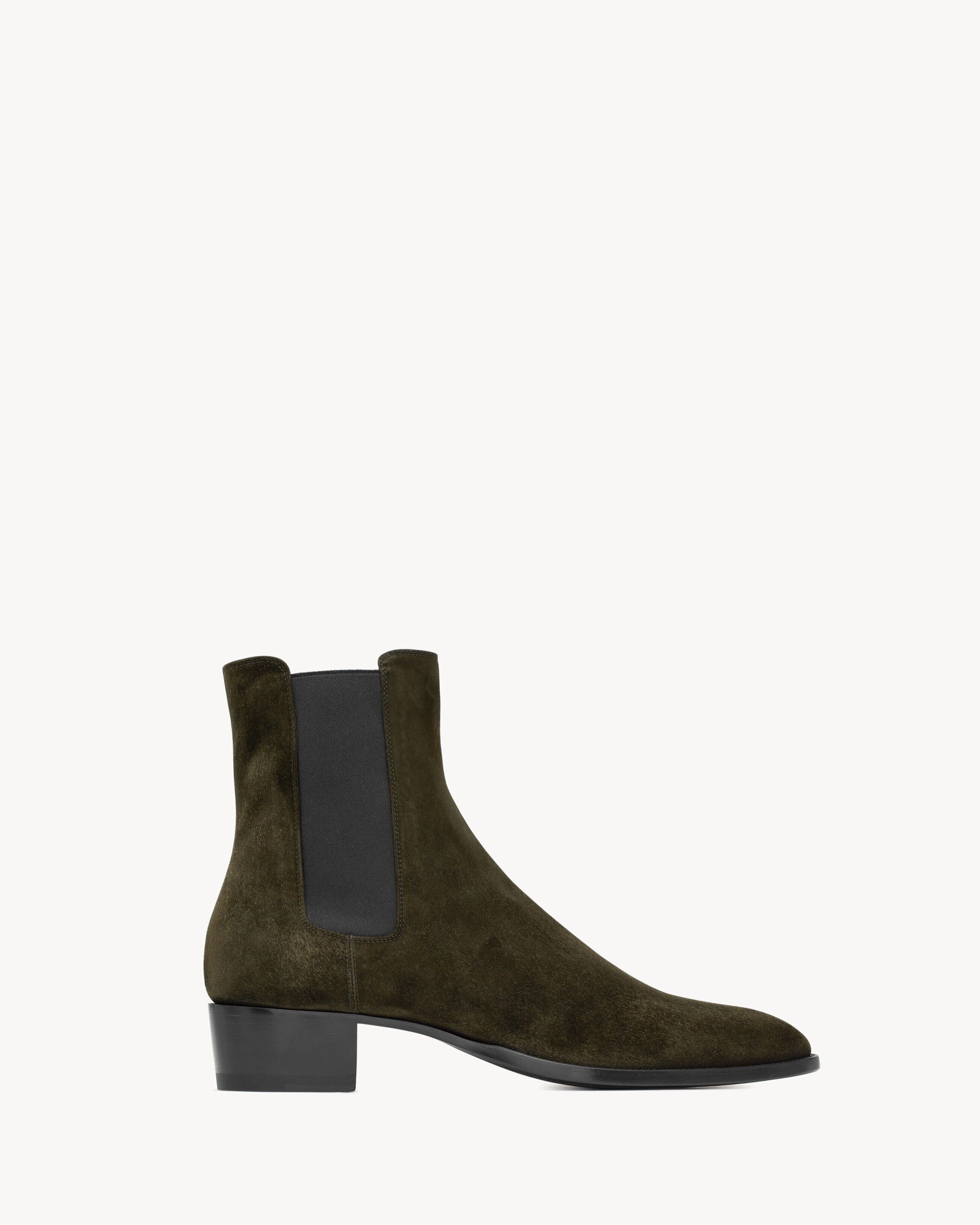 o1loc1c0725 634194 Wyatt Chelsea Boots in Suede in Green