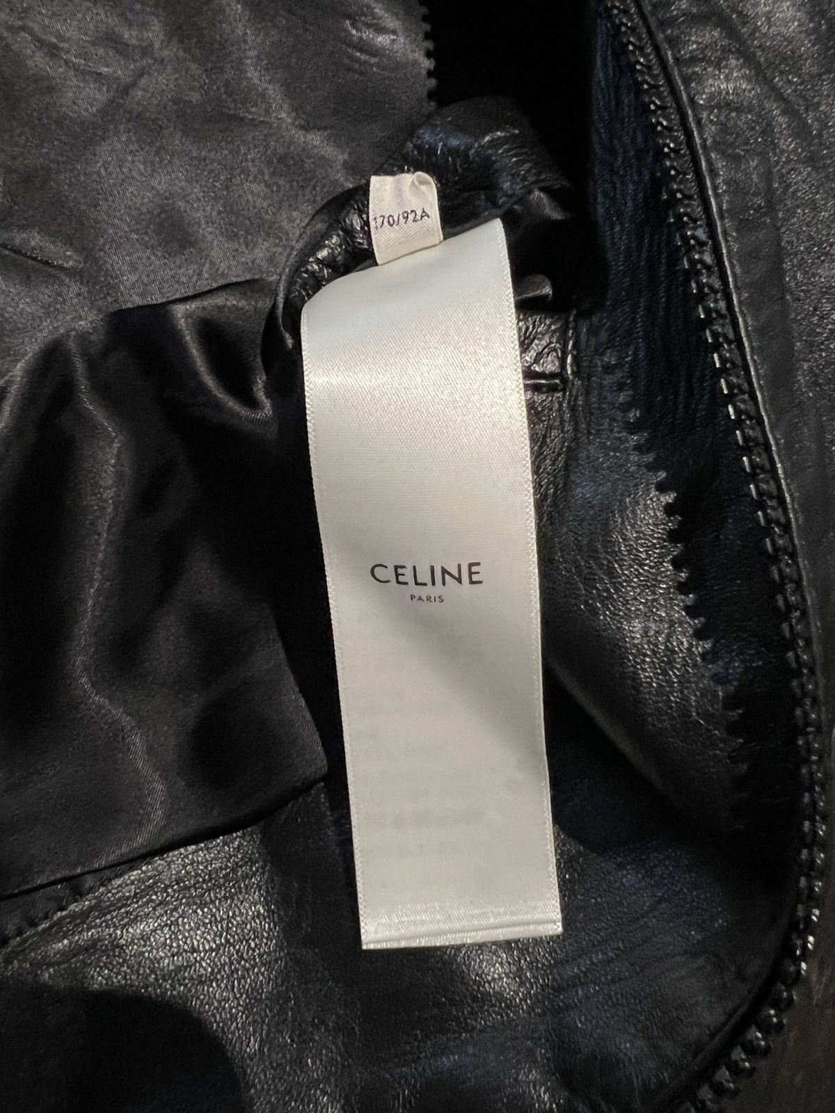 Celine × Hedi Slimane Celine by Hedi Slimane 19SS Rhinestones Leather Jacket Size US L / EU 52-54 / 3 - 7 Thumbnail