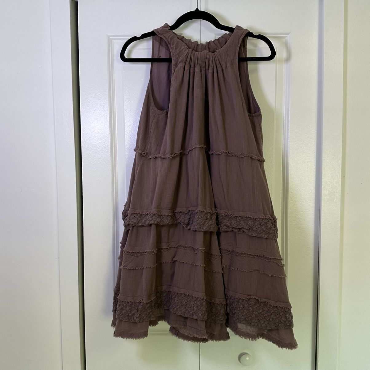 Anthropologie Anthropologie Zehavale Boho Mauve Lace Detail Shift Dress Size XL / US 12-14 / IT 48-50 - 3 Thumbnail