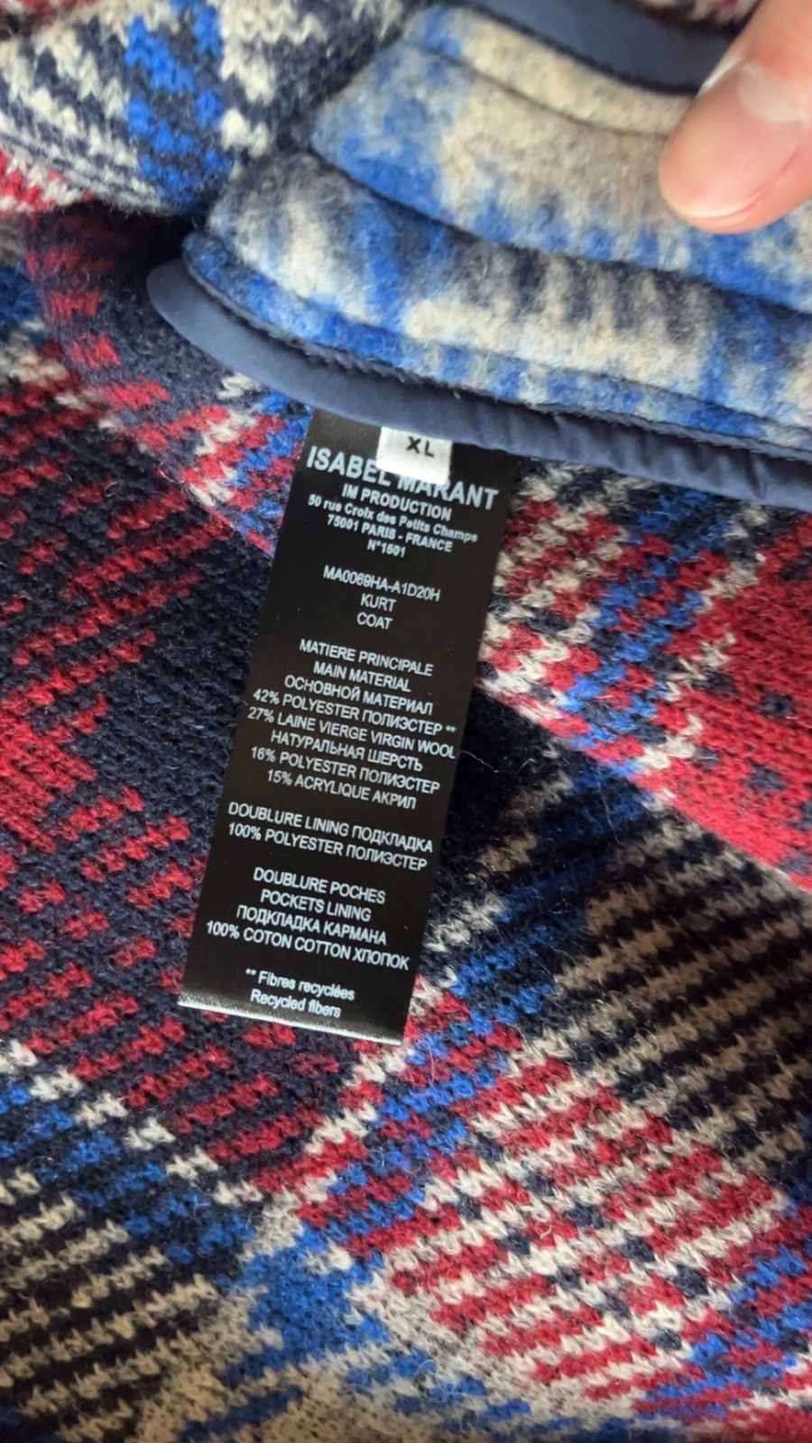 Isabel Marant Isabel Marant Blue & Red Kurt Jacket Size US XL / EU 56 / 4 - 7 Thumbnail