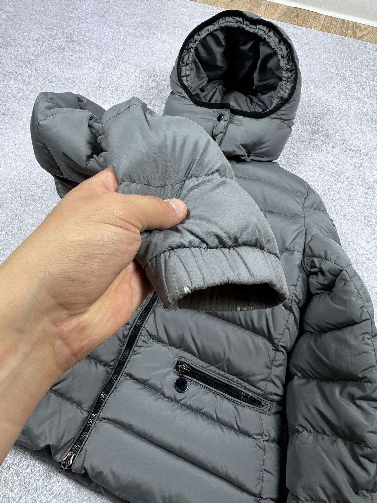 Moncler Women`s Moncler Bea Guibbotto Gray Puffer Jacket Size 0 / S Size XS / US 0-2 / IT 36-38 - 11 Thumbnail