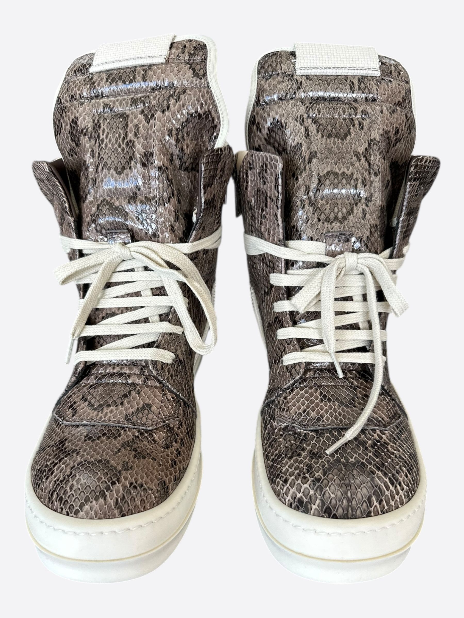 Rick Owens Rick Owens Python & White Women's Geobaskets Size US 8 / IT 38 - 2 Thumbnail