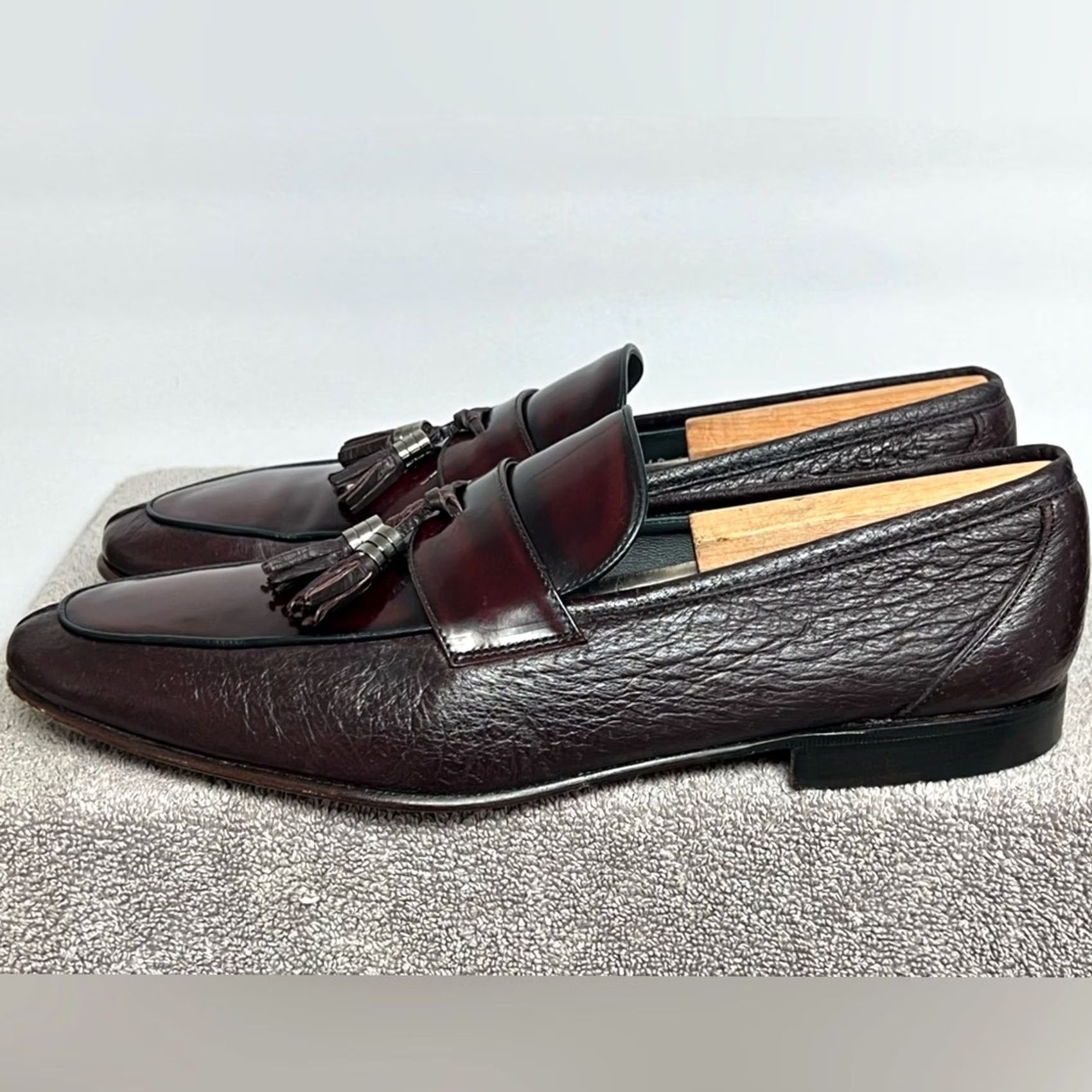 Moreschi Moreschi Loafers Men’s SZ 11 Burgundy Peccary Calfskin 41849 Size US 11 / EU 44 - 4 Thumbnail