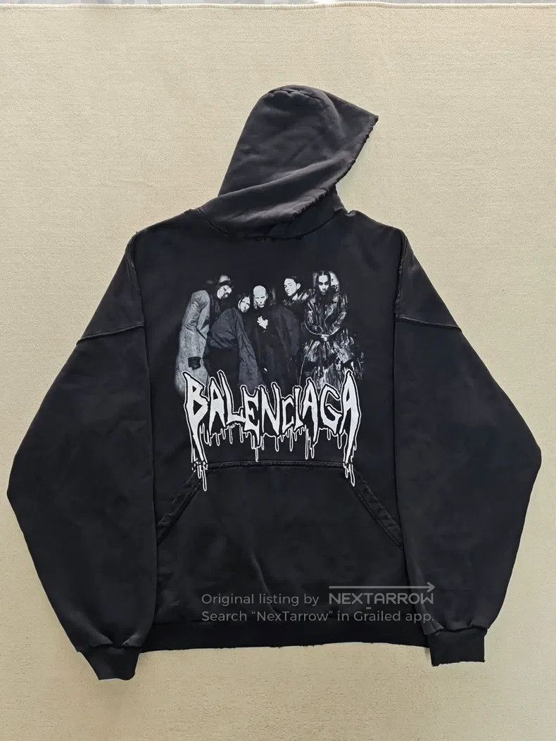 Balenciaga Balenciaga High-End Memorial Series Portrait Band Hoodie Size US S / EU 44-46 / 1 - 1 Thumbnail