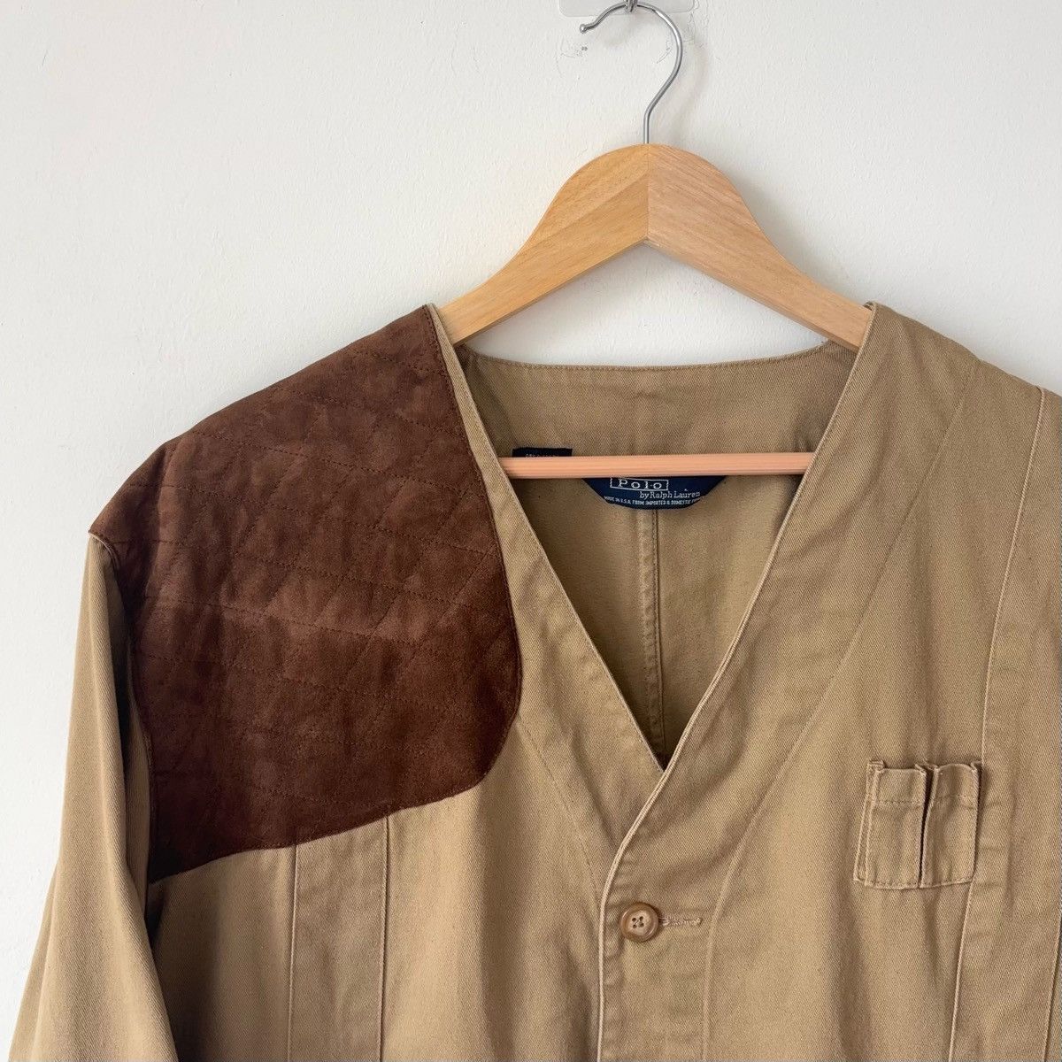 Polo Ralph Lauren Vintage Hunting Shooting Jacket Suede Leather Patch Gun Size US L / EU 52-54 / 3 - 4 Thumbnail