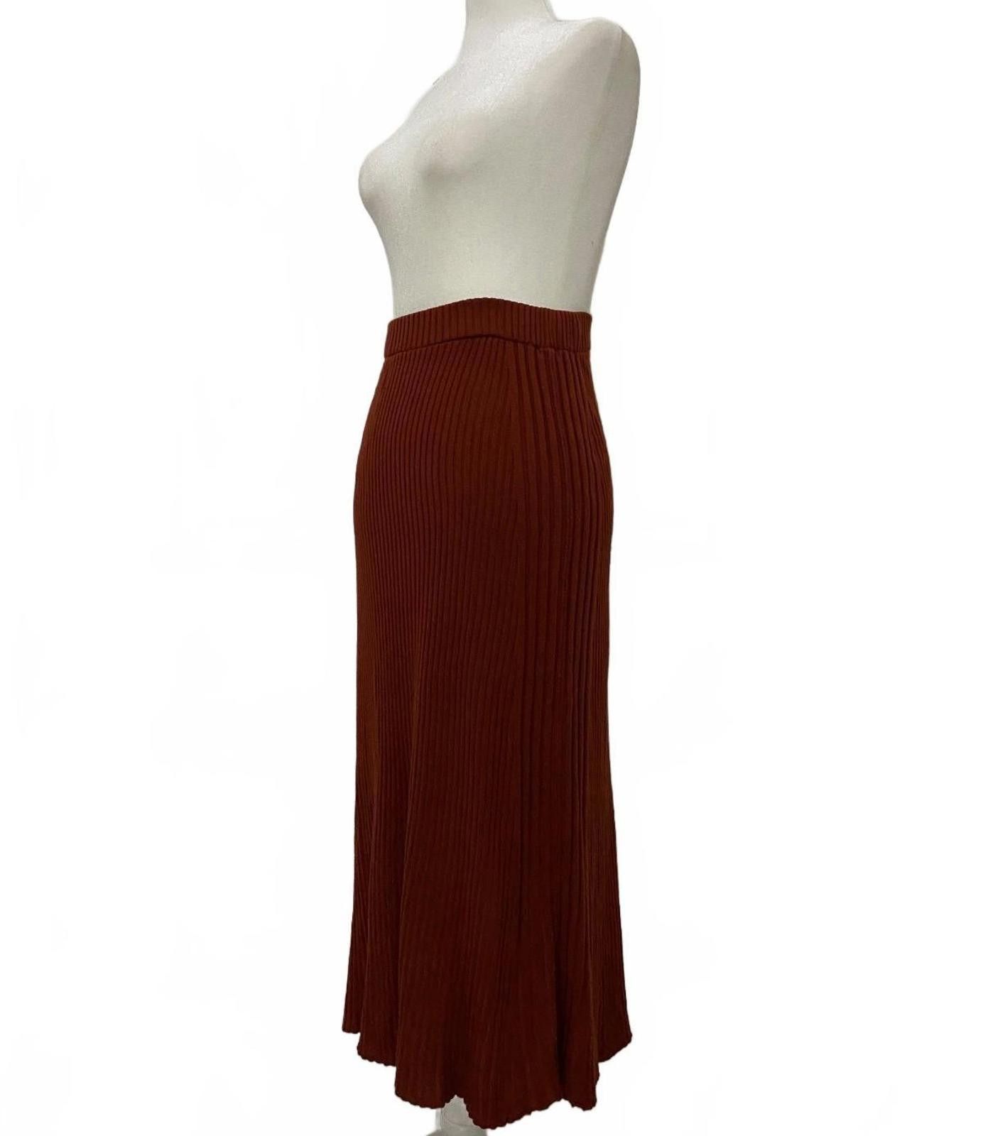 Asos ASOS Stretchy Knit Midi Skirt in Burnt Orange (US 4) Size 27" / US 4 / IT 40 - 3 Thumbnail