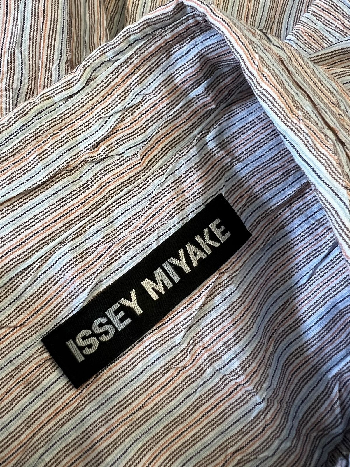 Issey Miyake Issey Miyake Main Line Wrinkle Processed Stripe Button Shirt Size US XL / EU 56 / 4 - 13 Thumbnail