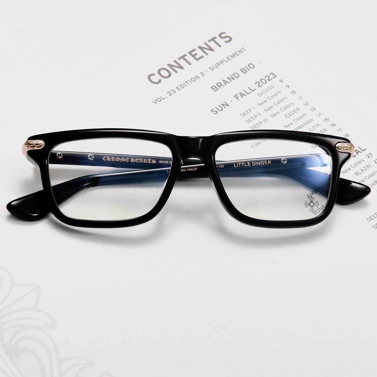 Chrome Hearts CHROME HEARTS LITTLE DINGER BLACK/ 18KGP GLASSES Size ONE SIZE - 6 Thumbnail