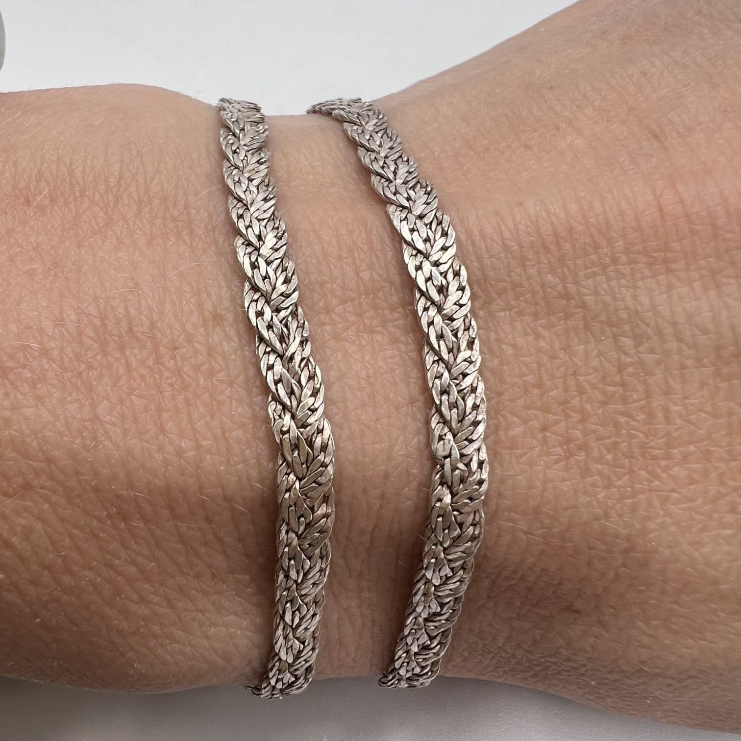 Sterling Silver Vintage Sterling Silver 925 Woven Chain Women's Men's Signed Size ONE SIZE - 2 Thumbnail