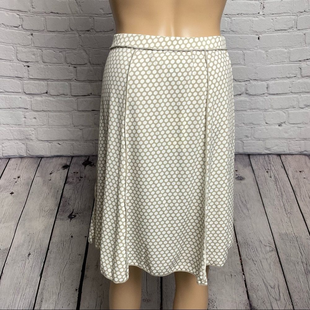 Other NWT New Max Studio Beige White Polka Dot Skirt Size L Size 34" / US 12 / IT 48 - 3 Thumbnail