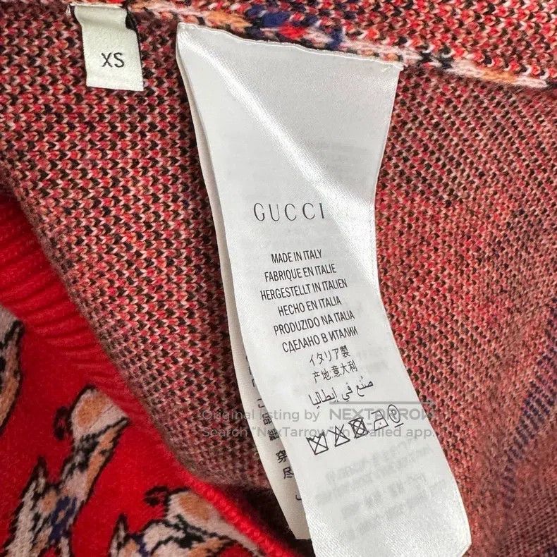 Gucci Gucci Red pig-patterned v-neck sweater Size XS / US 0-2 / IT 36-38 - 3 Thumbnail