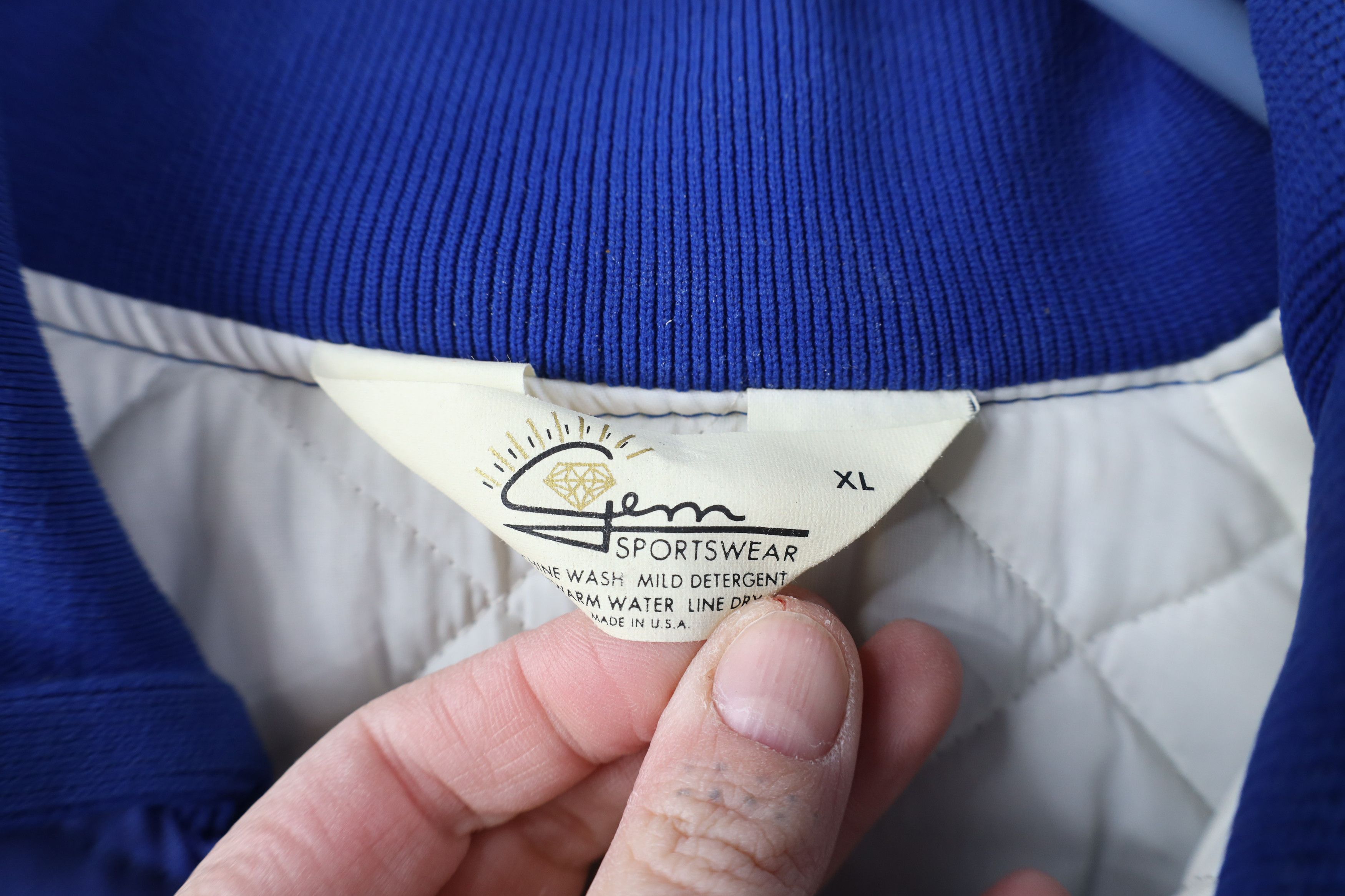 Vintage Vintage 70s 80s Quilted Satin Bomber Jacket Royal Blue USA Size US XL / EU 56 / 4 - 6 Thumbnail