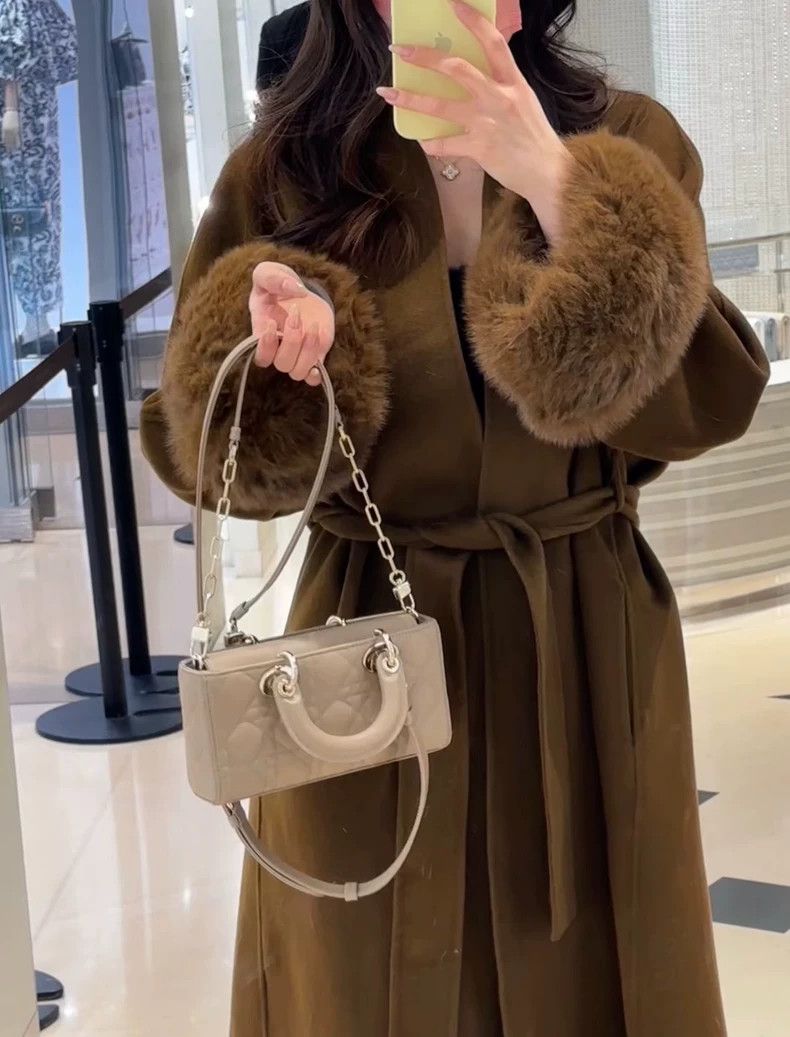 Max Mara Max Mara Bathrobe coat with dark khaki fur collar Size M / US 6-8 / IT 42-44 - 9 Thumbnail