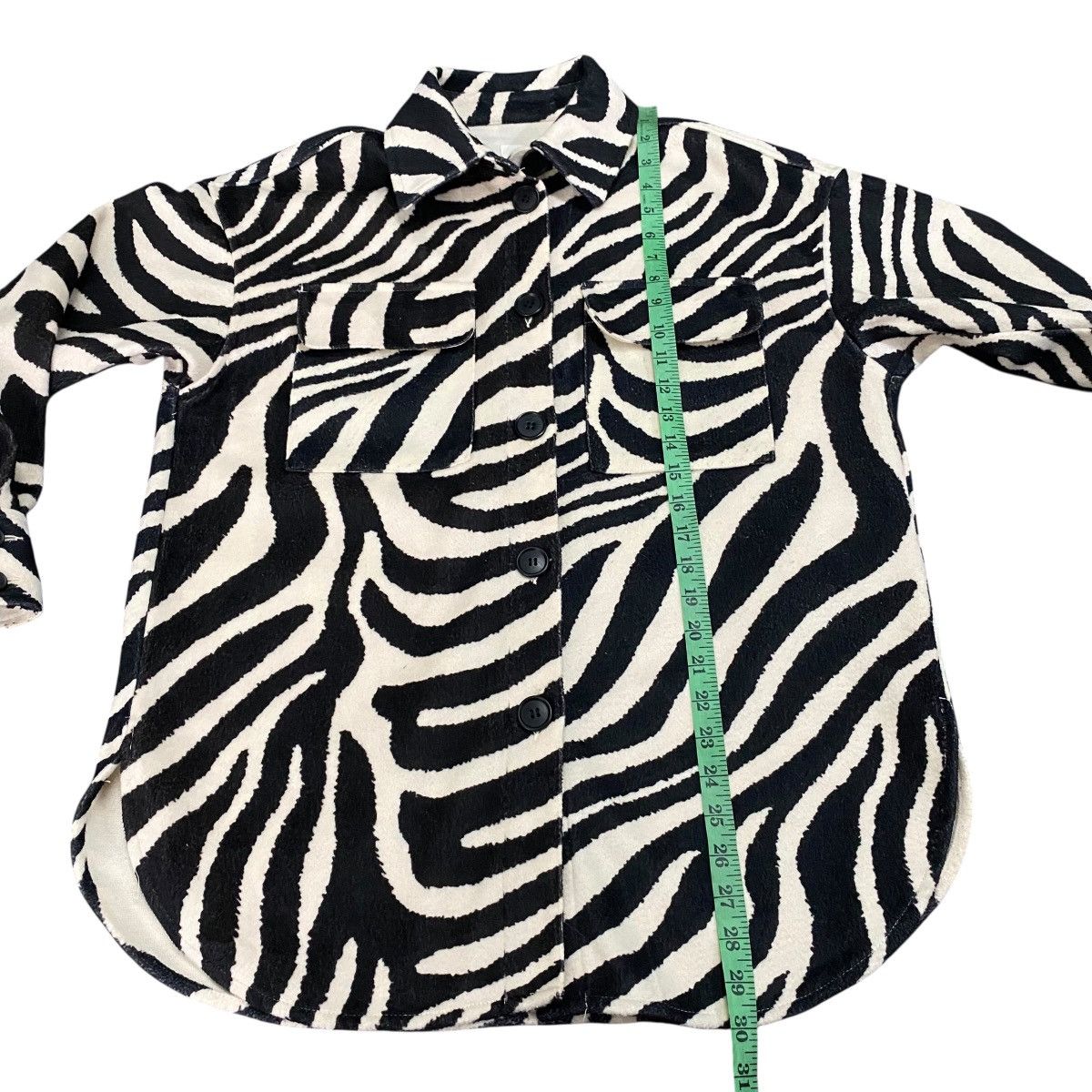 H&M Japanese Brand Light Beige Zebra Print Felted Shirt jacket Size S / US 4 / IT 40 - 12 Thumbnail