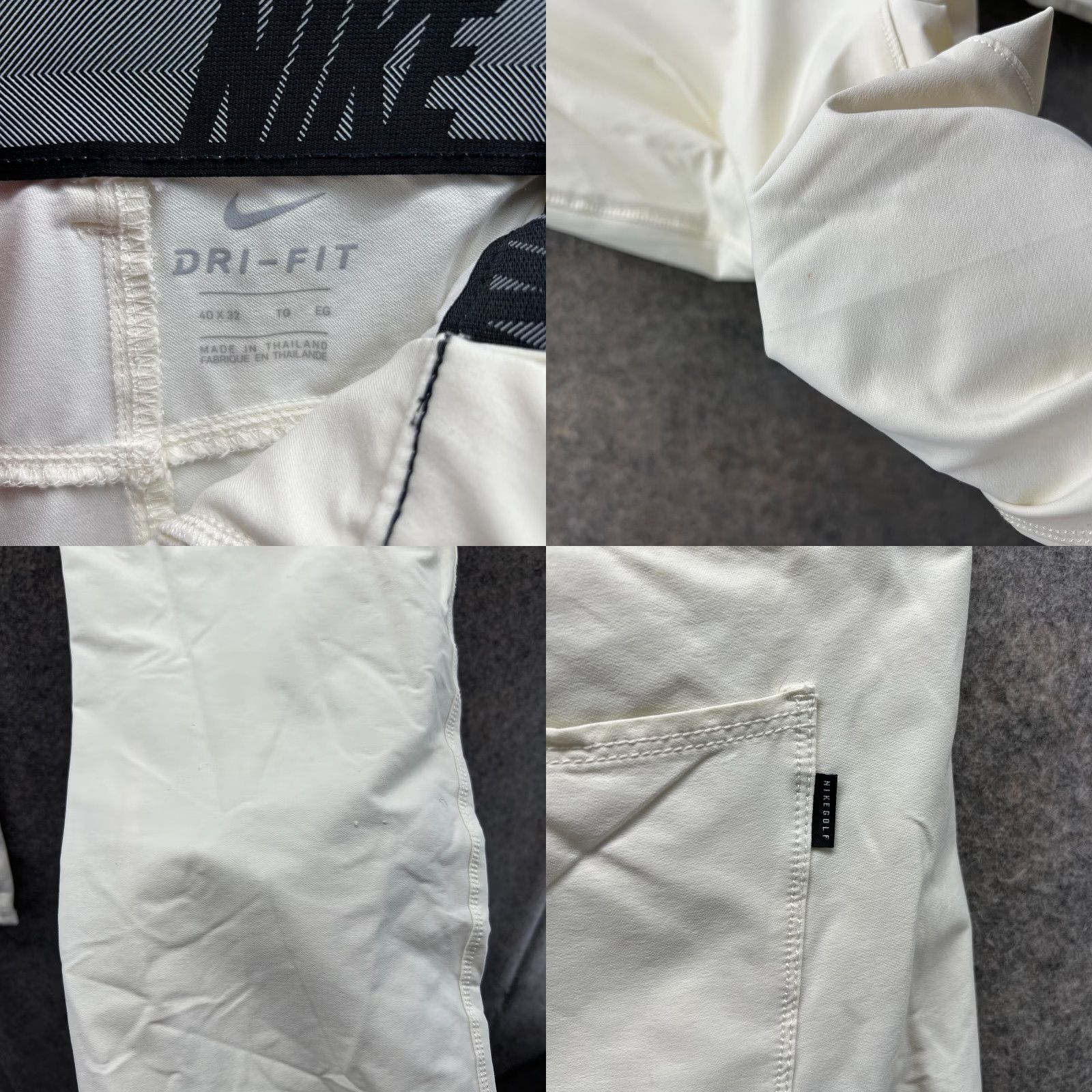 Nike Nike Pants Slim Chino Mens 40x32 Flat Front Dri-Fit Nylon Ivory White Athletic Casual Workwear Size US 40 / EU 56 - 9 Thumbnail