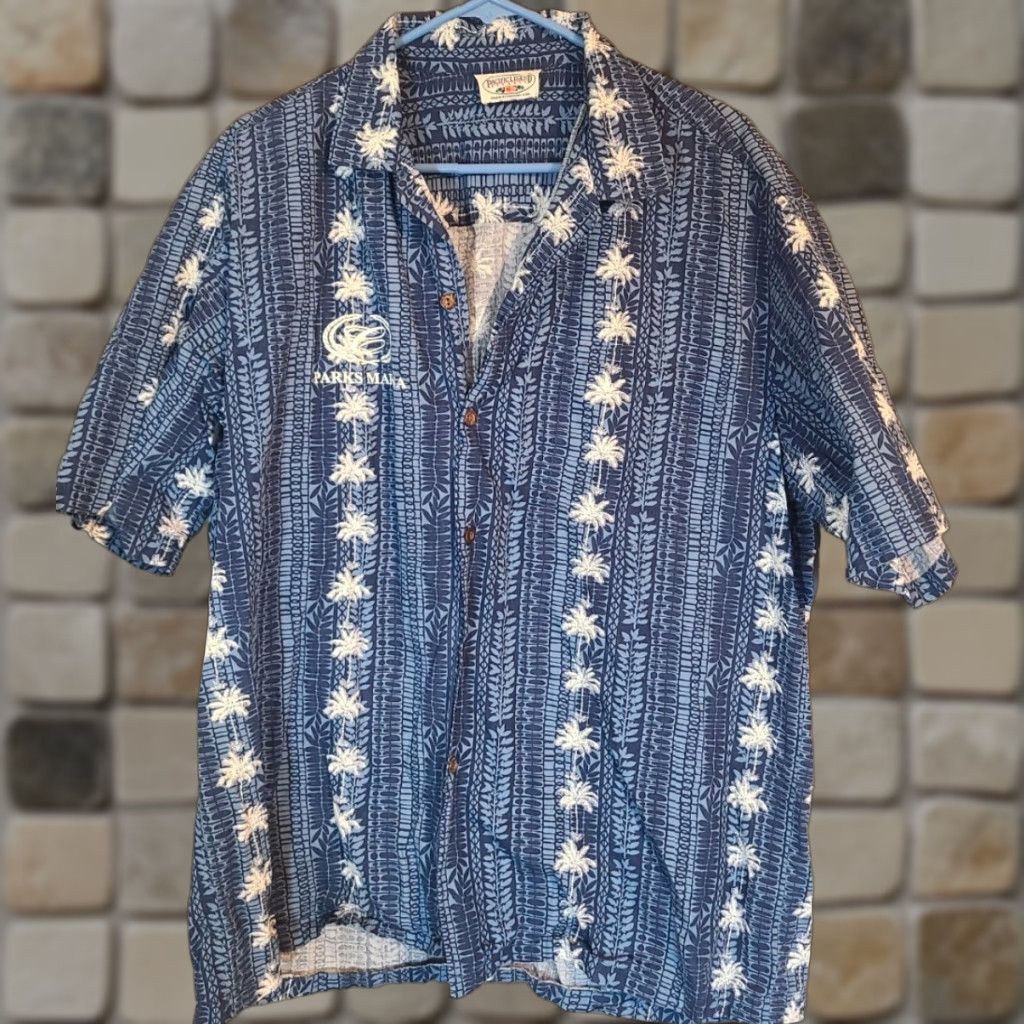 Vintage VINTAGE Pacific Legend USA Hawaiian Palm Tree SS Button Up Shirt Blue White Mens XL Size US XL / EU 56 / 4 - 1 Thumbnail