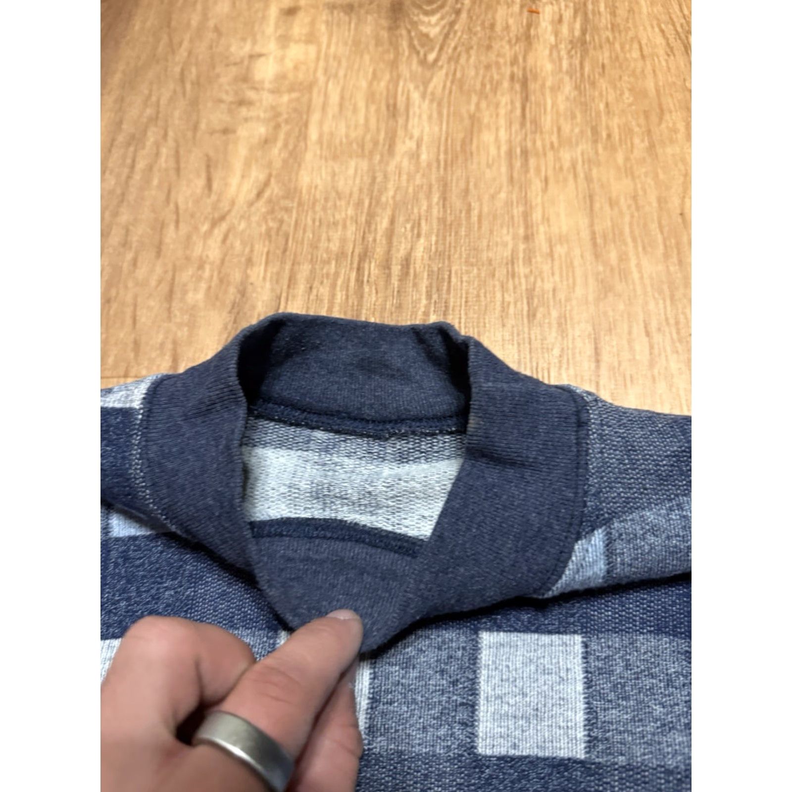 Vintage VINTAGE 80s Checkered Abstract Sweater Mens Small Boxy Blue Pullover Mens XS? Size US S / EU 44-46 / 1 - 3 Thumbnail