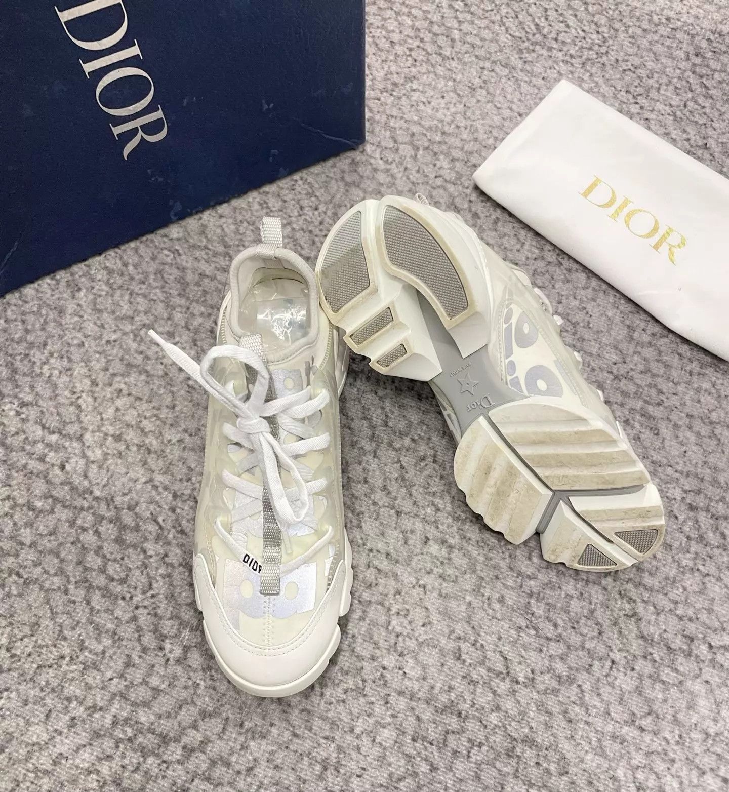 Dior Dior white & gray women's sneakers Size US 6.5 / IT 36.5 - 5 Thumbnail