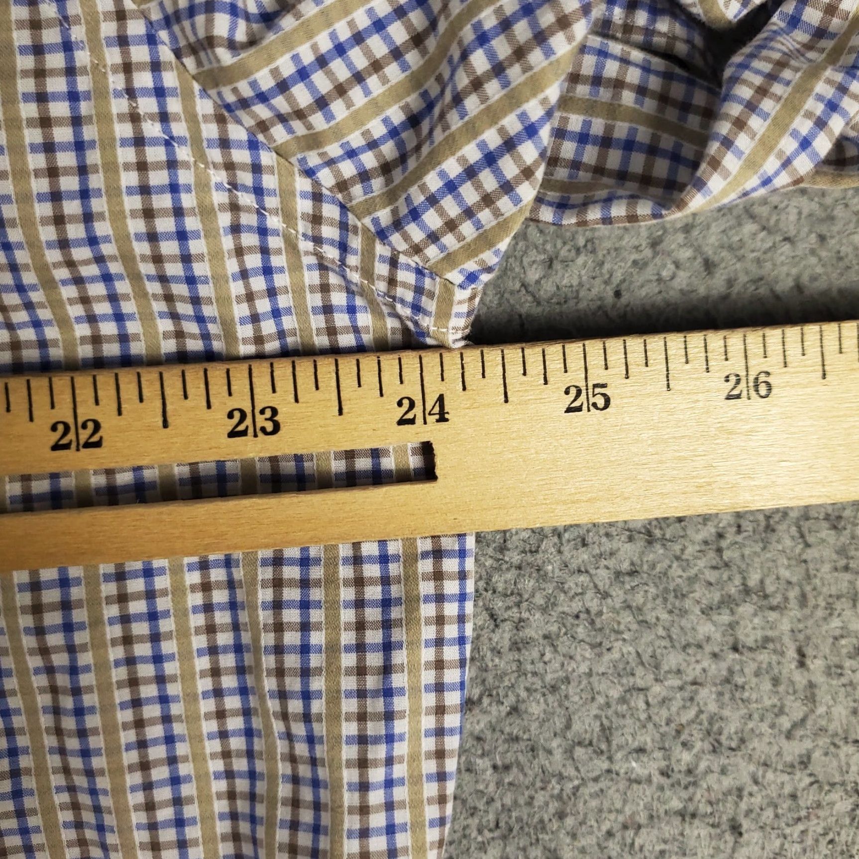 BUGATCHI Bugatchi Shirt Mens Large Blue Beige Plaid Classic Fit Button Up Long Sleeve Size US L / EU 52-54 / 3 - 5 Thumbnail