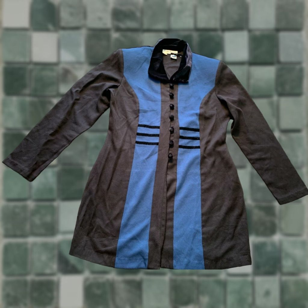 Vintage Betsy Lauren Jacket Womens Size 8 Black and Blue Button Up Jacket Blazer Women Formal Workwear Cardigan? Size M / US 6-8 / IT 42-44 - 1 Thumbnail