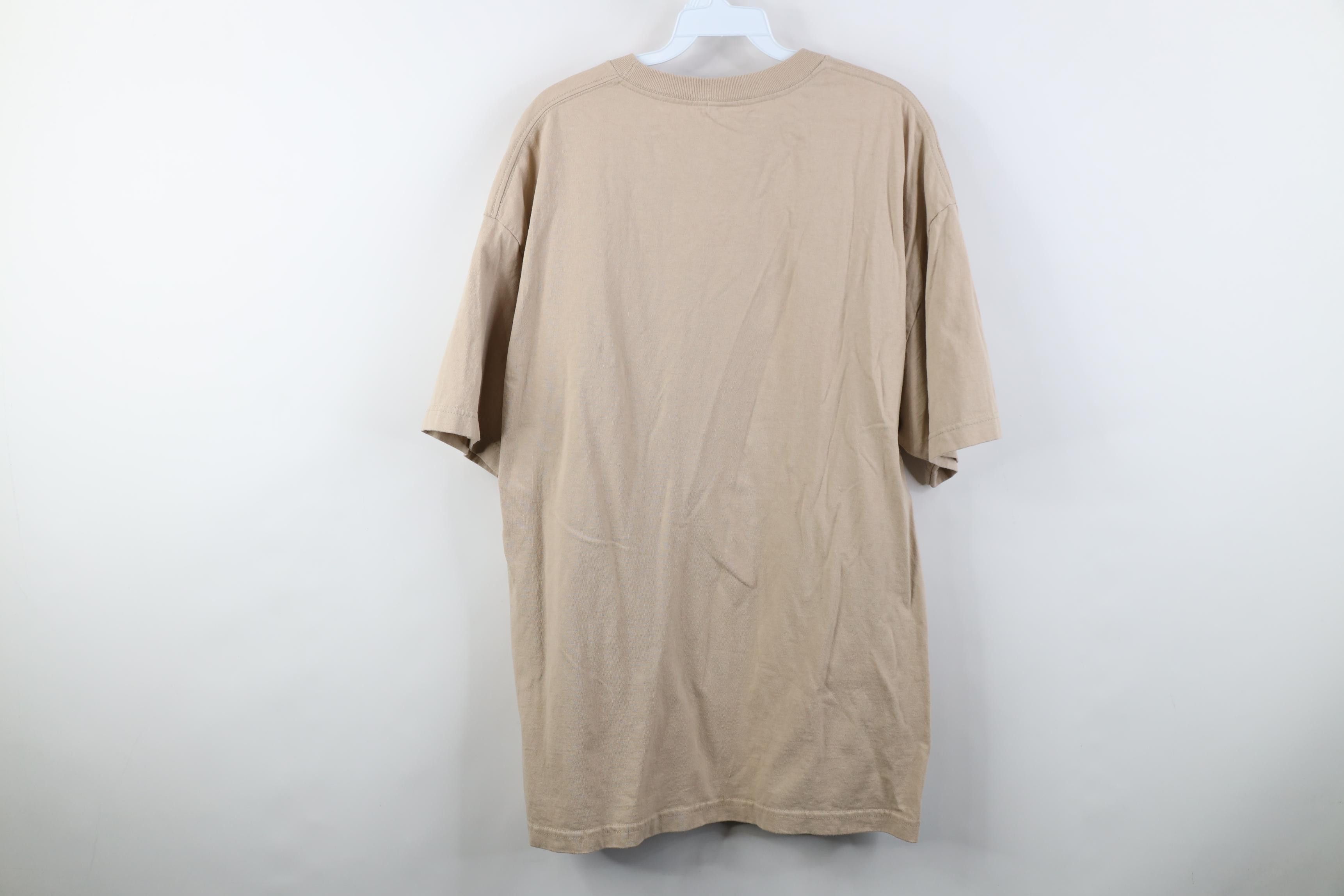 Vintage Vintage 90s Y2K Streetwear Blank Cotton T-Shirt Khaki Beige Size US XL / EU 56 / 4 - 10 Thumbnail