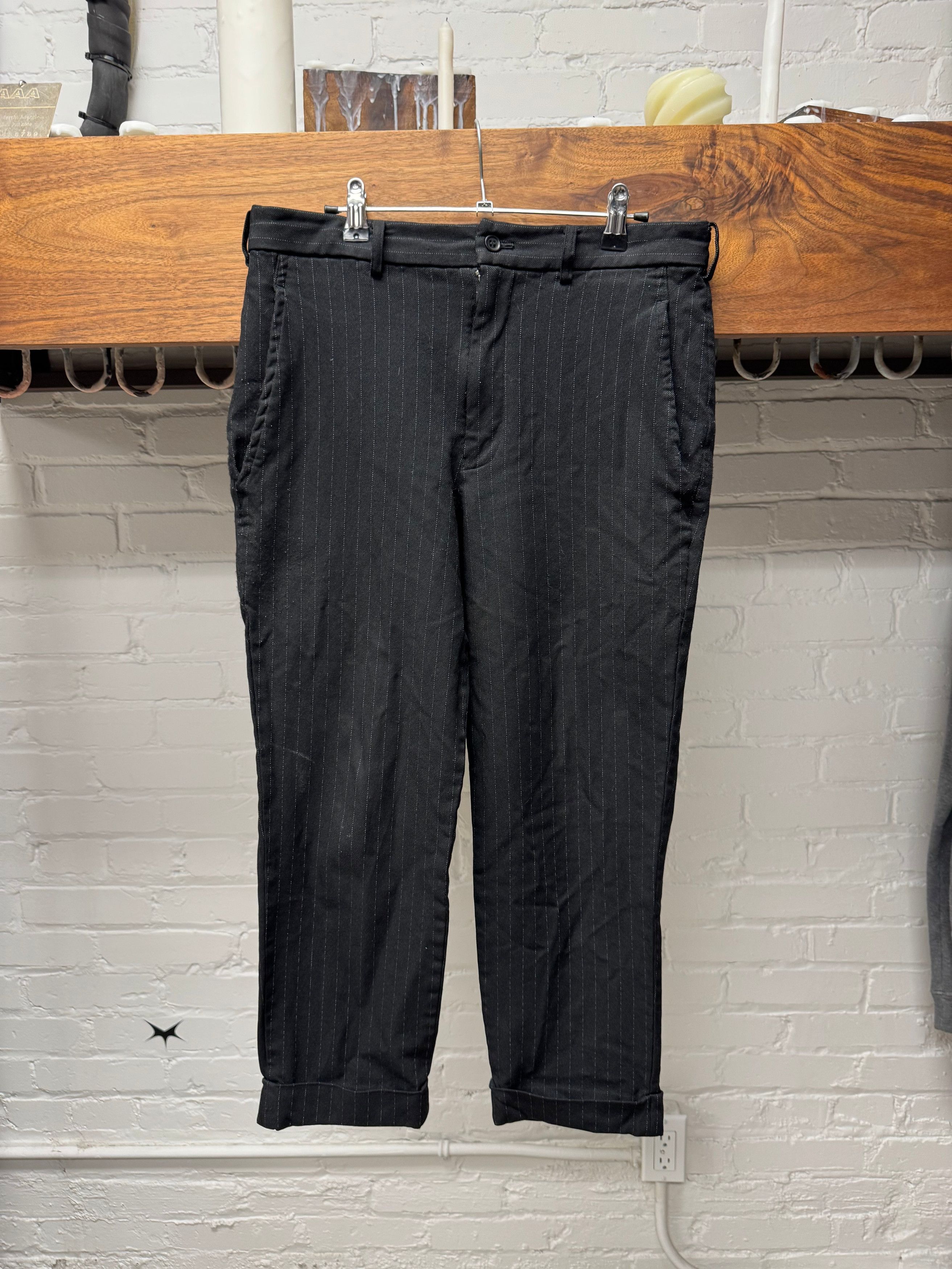 Comme des Garcons Comme Des Garçons BLACK 3/4 Length Pinstripe Pants Size US 33 - 1 Thumbnail