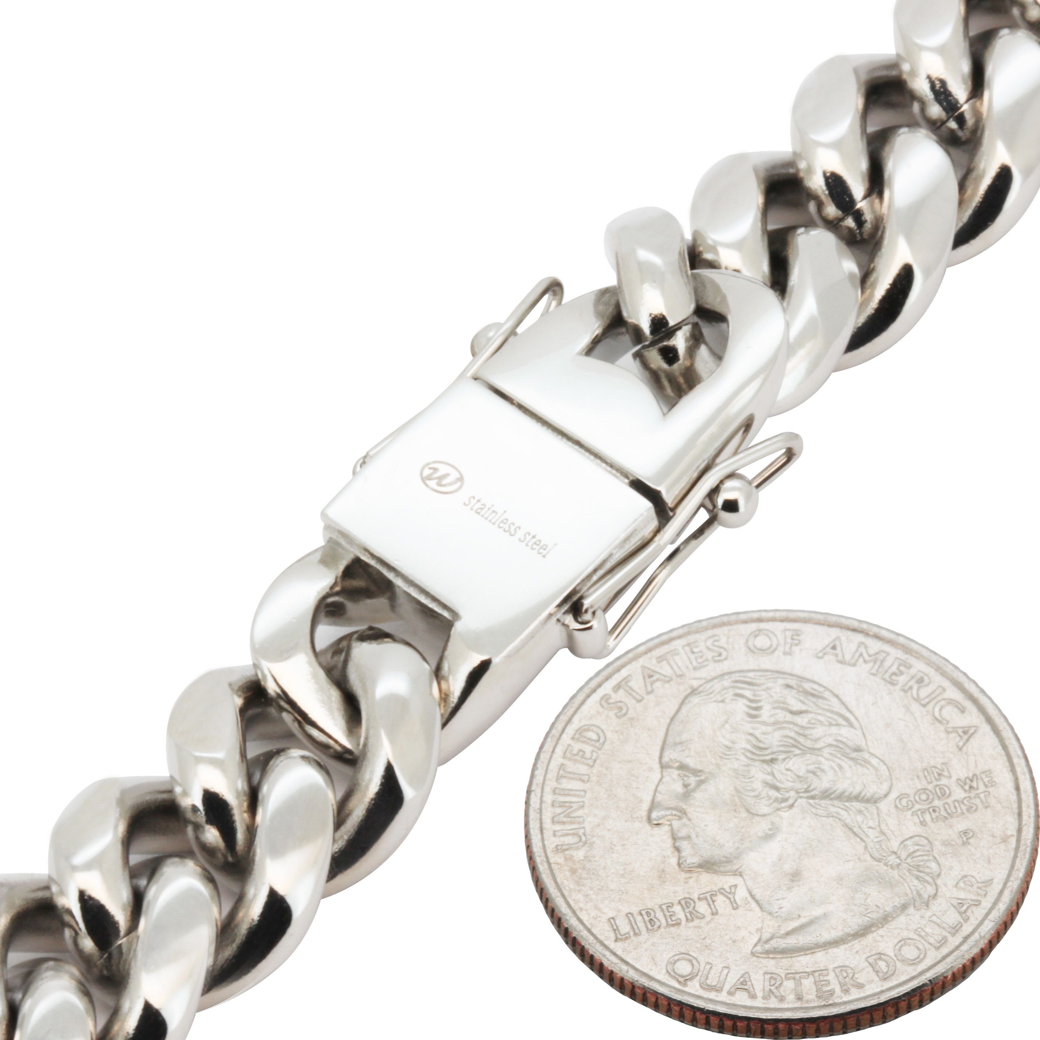 Other 316L Stainless Steel 12mm Miami Cuban Link Chain Necklace24" Size ONE SIZE - 3 Thumbnail
