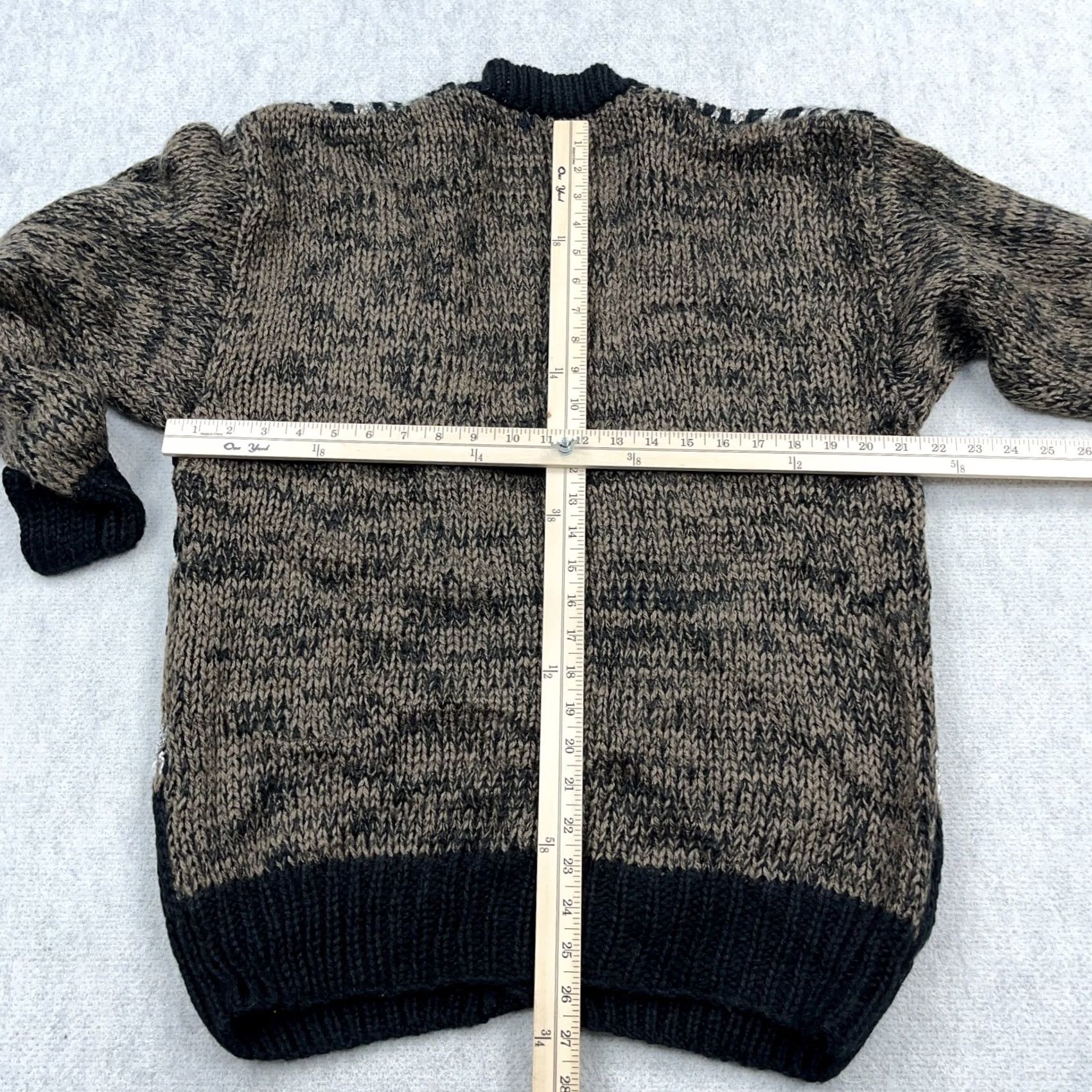 Fortela Vintage Forte Geometric Cardigan Sweater Men M Brown Knit 90s Chunky V-Neck, Regular Fit, All Seasons, Long Sleeve, Button, Logo, Vintage Men Size US M / EU 48-50 / 2 - 6 Thumbnail
