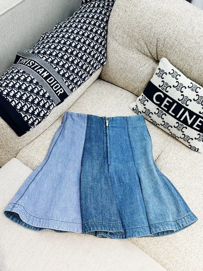 Dior Dior Gradient denim stitching skirt Size 26" / US 2 / IT 38 - 3 Thumbnail