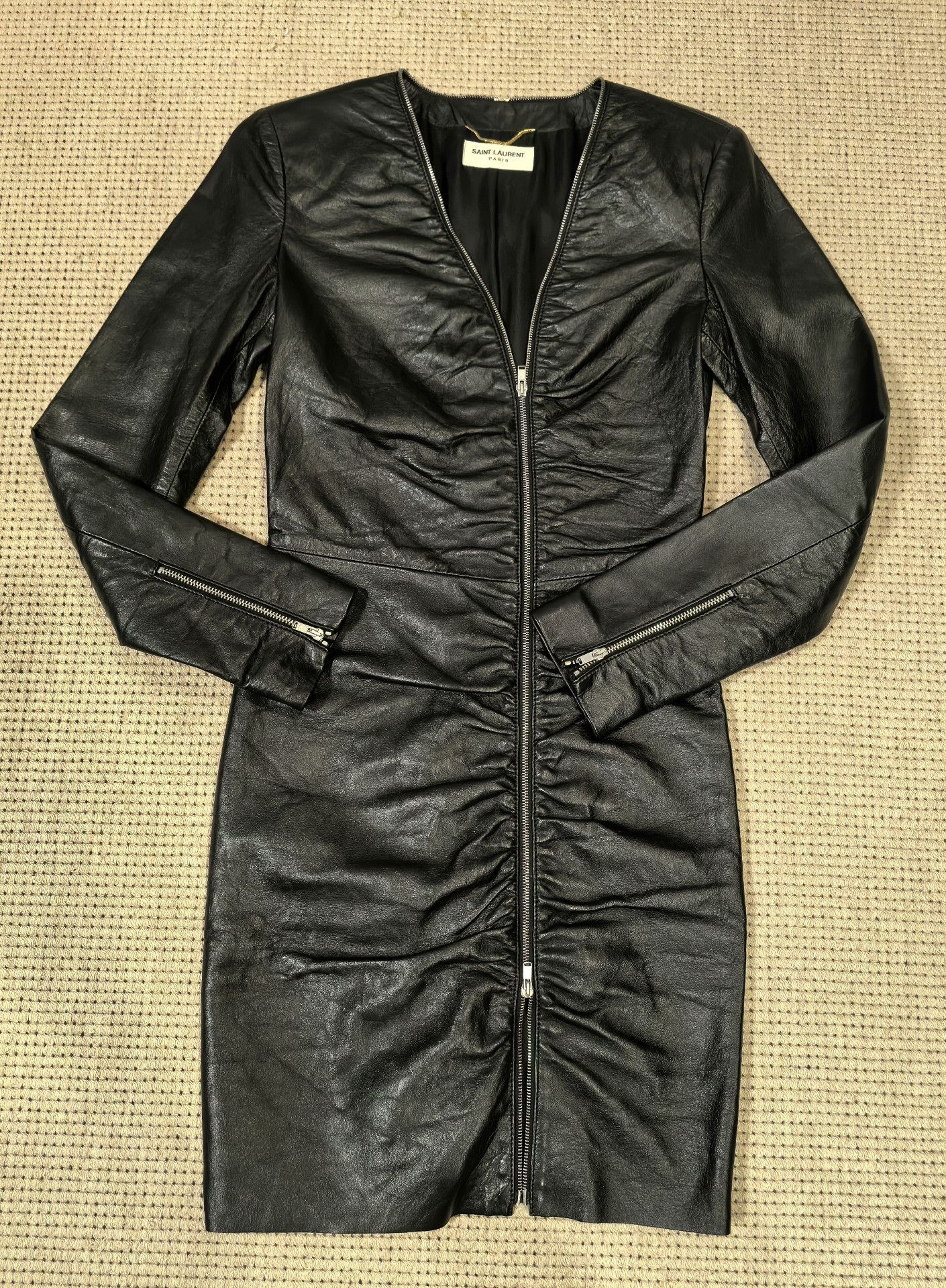 Saint Laurent Paris Saint Laurent Lambskin Showpiece Dress Size XS / US 0-2 / IT 36-38 - 1 Thumbnail
